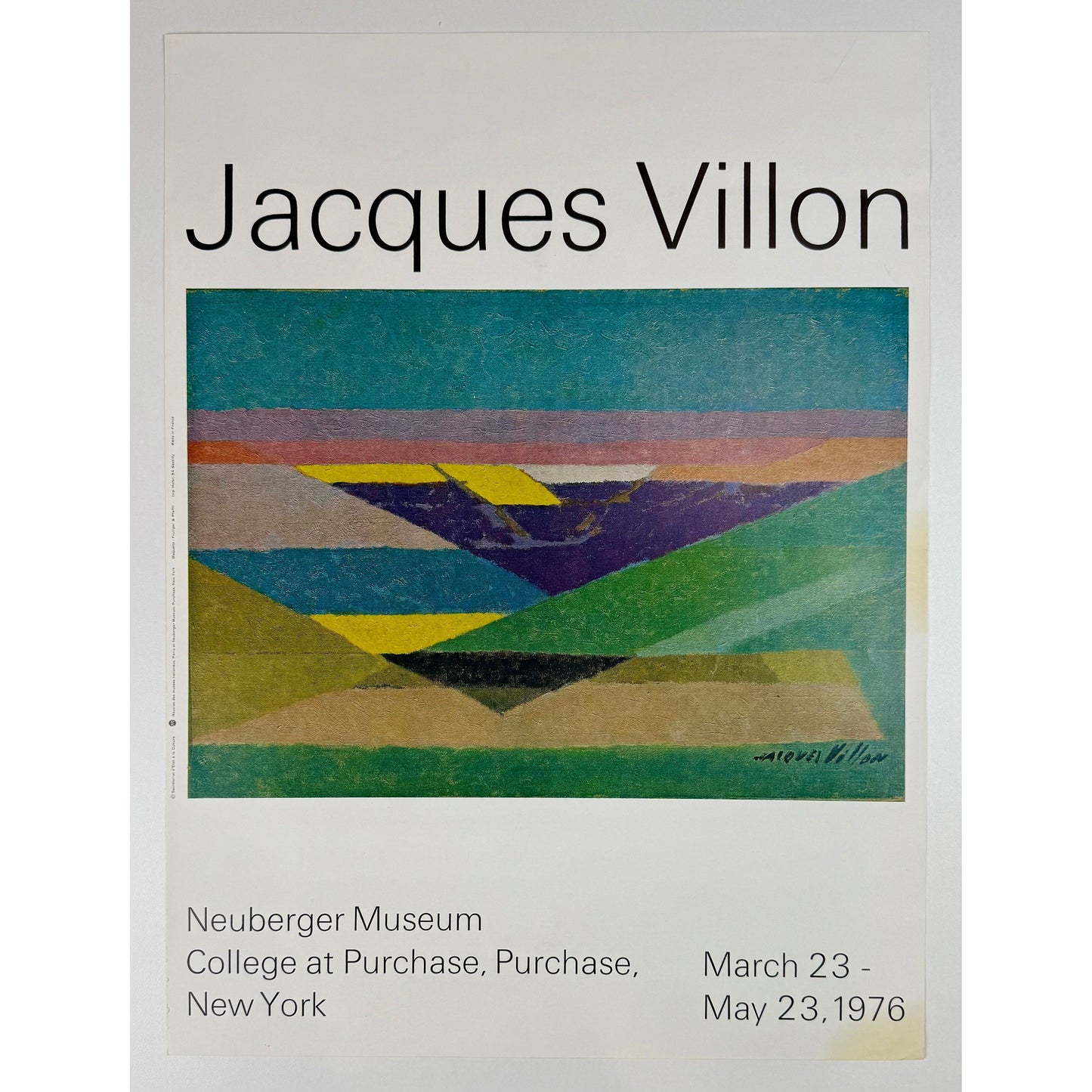 ORIGINAL POSTER - 1976 - JACQUES VILLON NEUBERGER MUSEUM NY