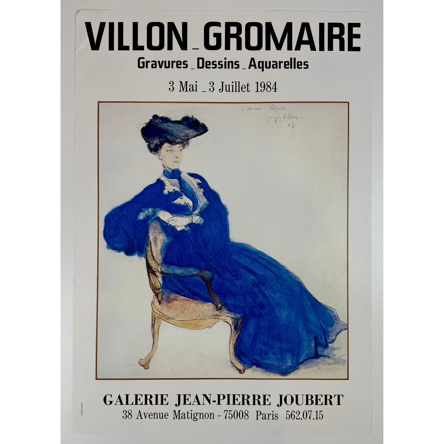 ORIGINAL POSTER - 1984 - JACQUES VILLON GALERIE JEAN-PIERRE JOUBERT
