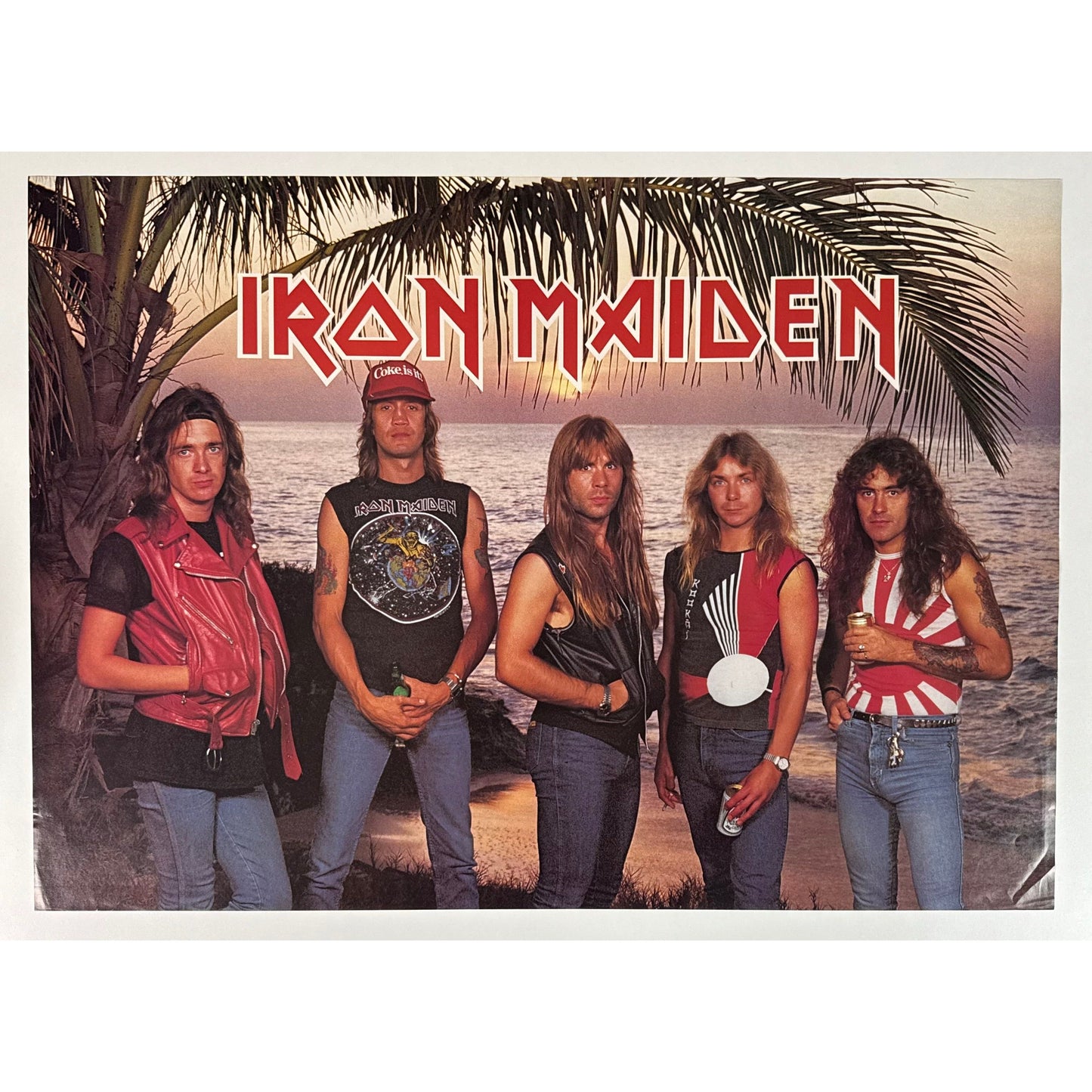 ORIGINAL POSTER - 1984 - IRON MAIDEN (GROUP BEACH)