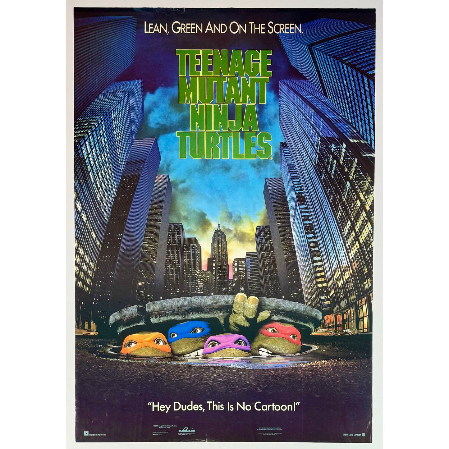 ORIGINAL POSTER - 1990 - TEENAGE MUTANT NINJA TURTLES (THE MOVIE)