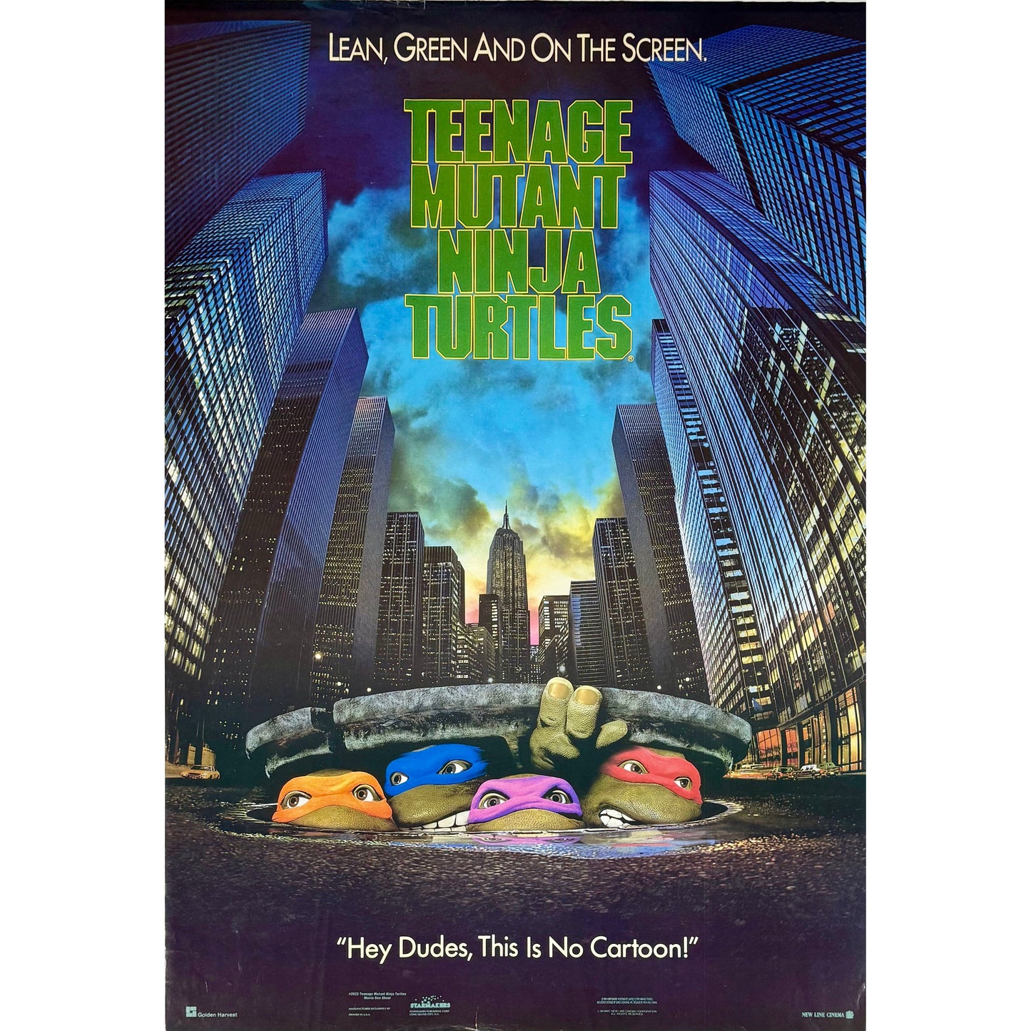 ORIGINAL POSTER - 1990 - TEENAGE MUTANT NINJA TURTLES (THE MOVIE)