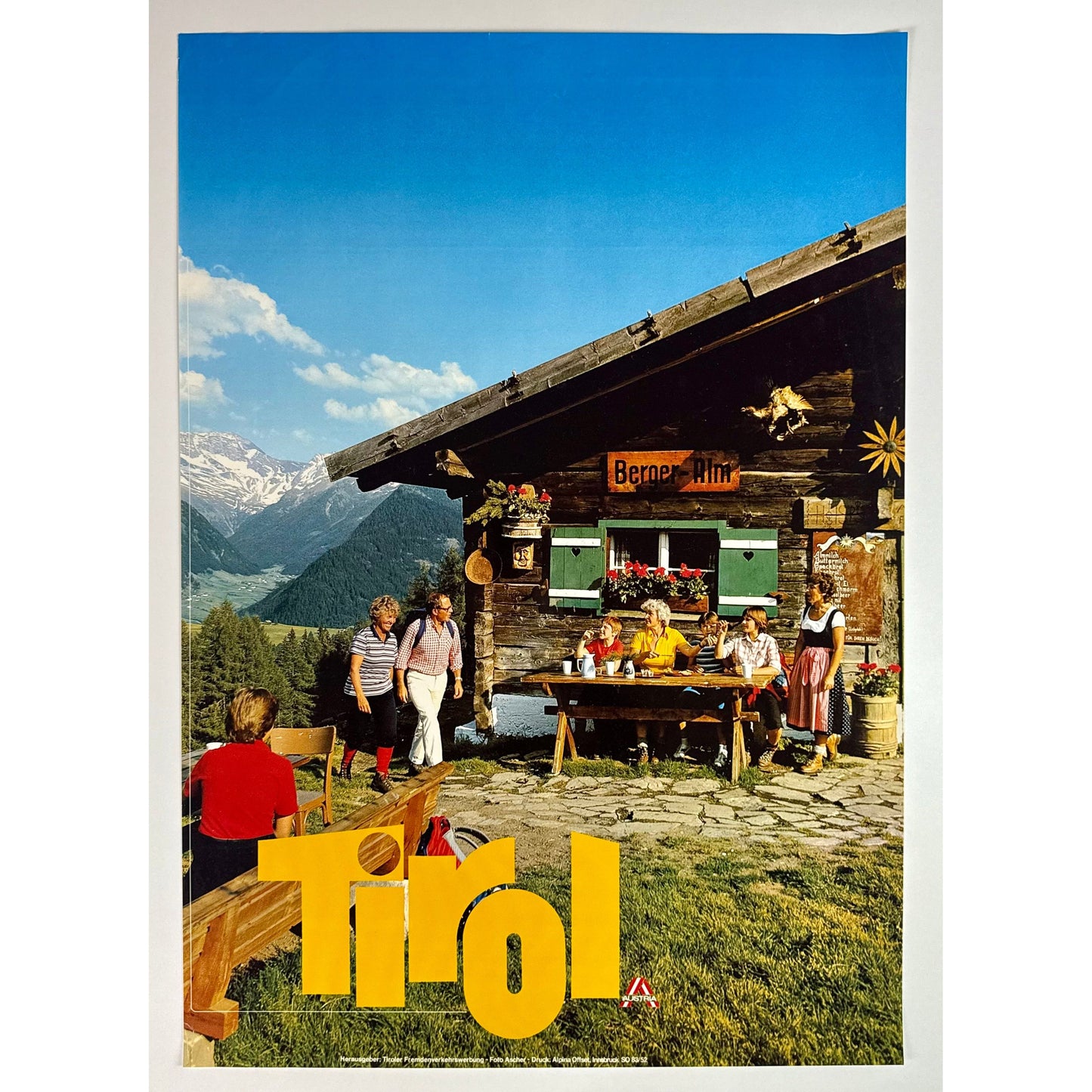 ORIGINAL POSTER - 1983 - TIROL INNSBRUCK AUSTRIA (BERGER-ALM)