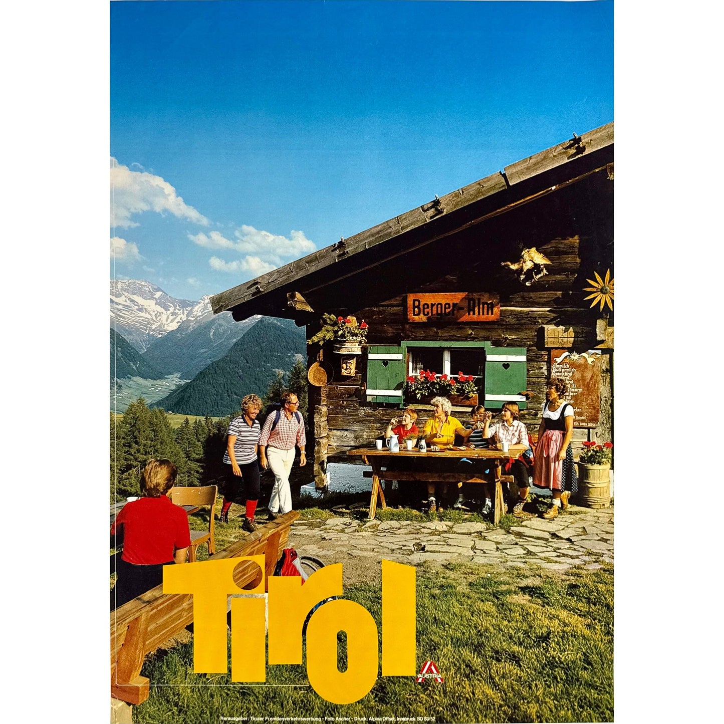 ORIGINAL POSTER - 1983 - TIROL INNSBRUCK AUSTRIA (BERGER-ALM)