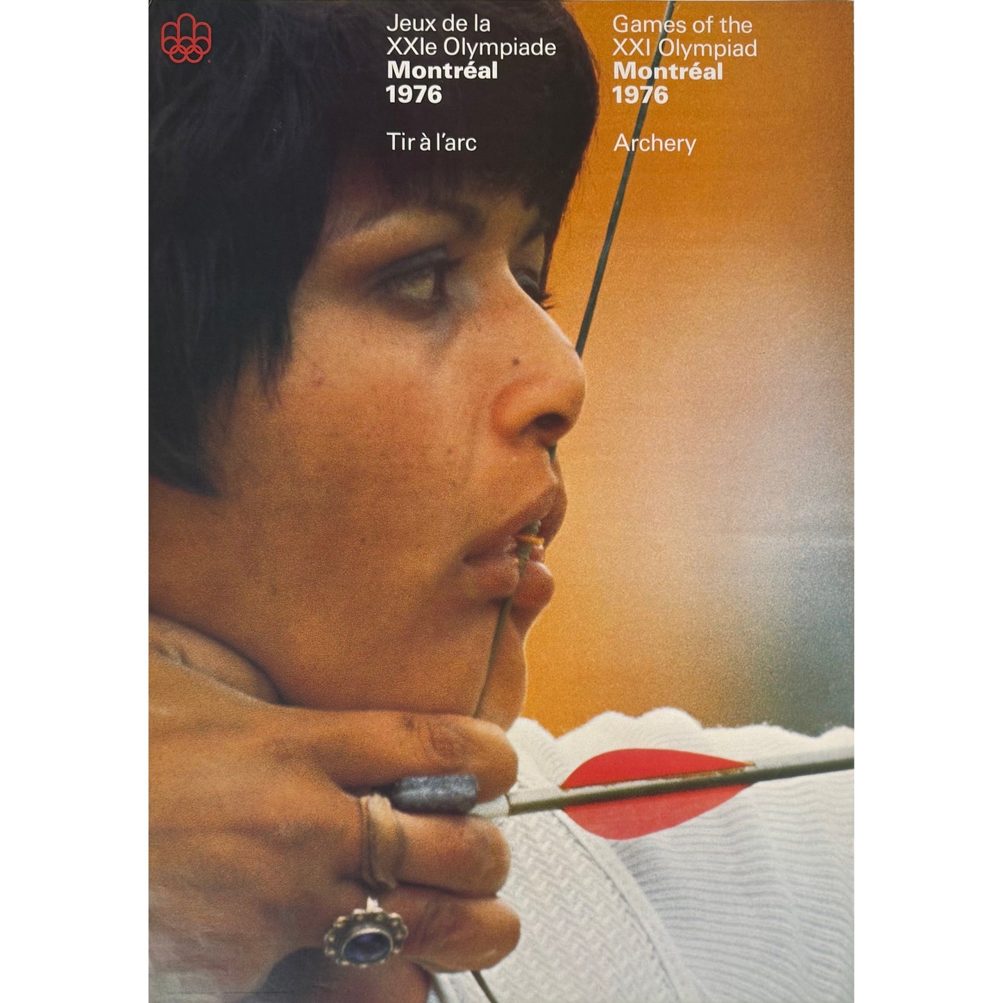 ORIGINAL POSTER - 1972 - GAMES OF THE XXI OLYMPIAD MONTRÉAL 1976 - ARCHERY