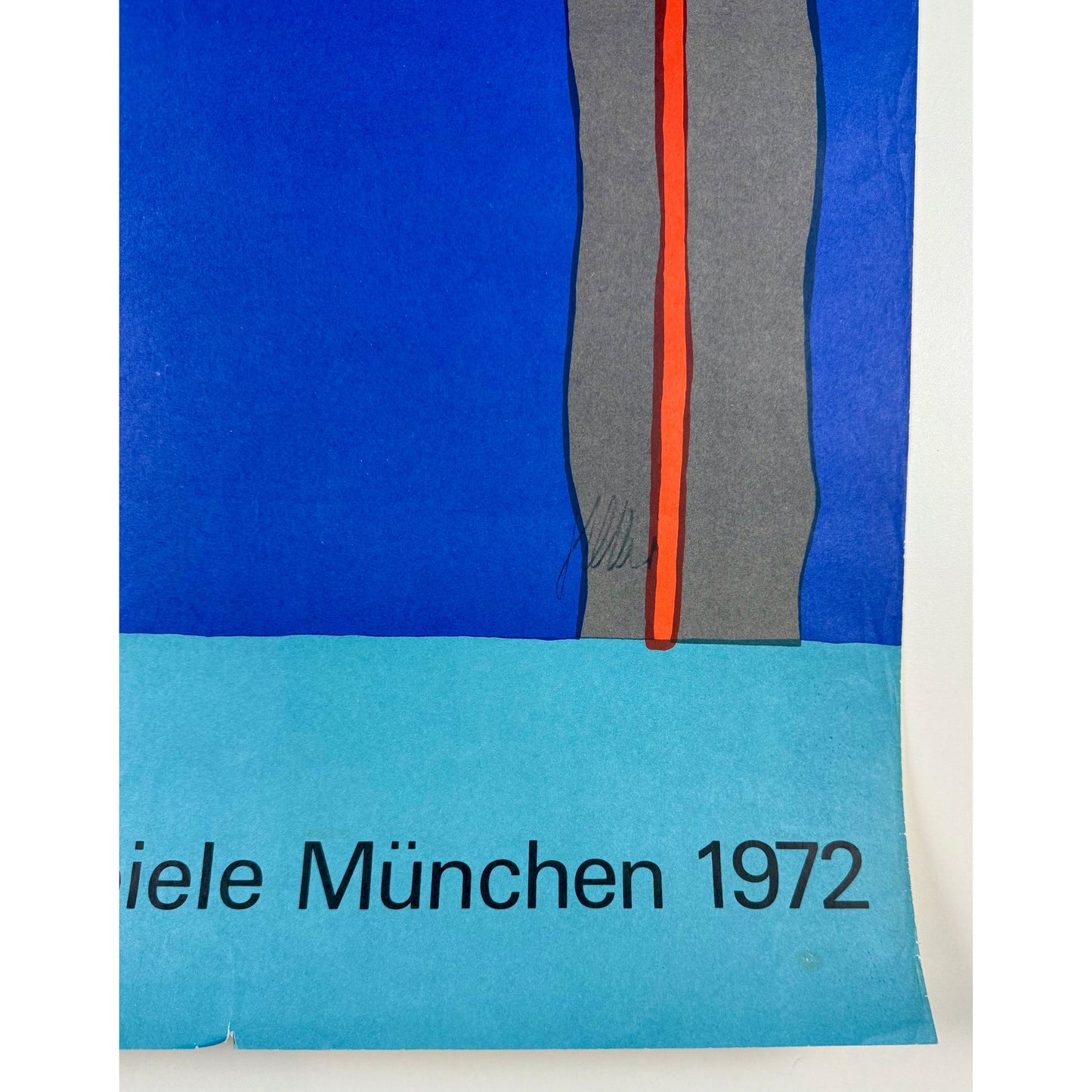 ORIGINAL POSTER - 1972 - OLYMPISCHE SPIELE MUNCHEN 1972 (ABSTRACT COMPOSITION)