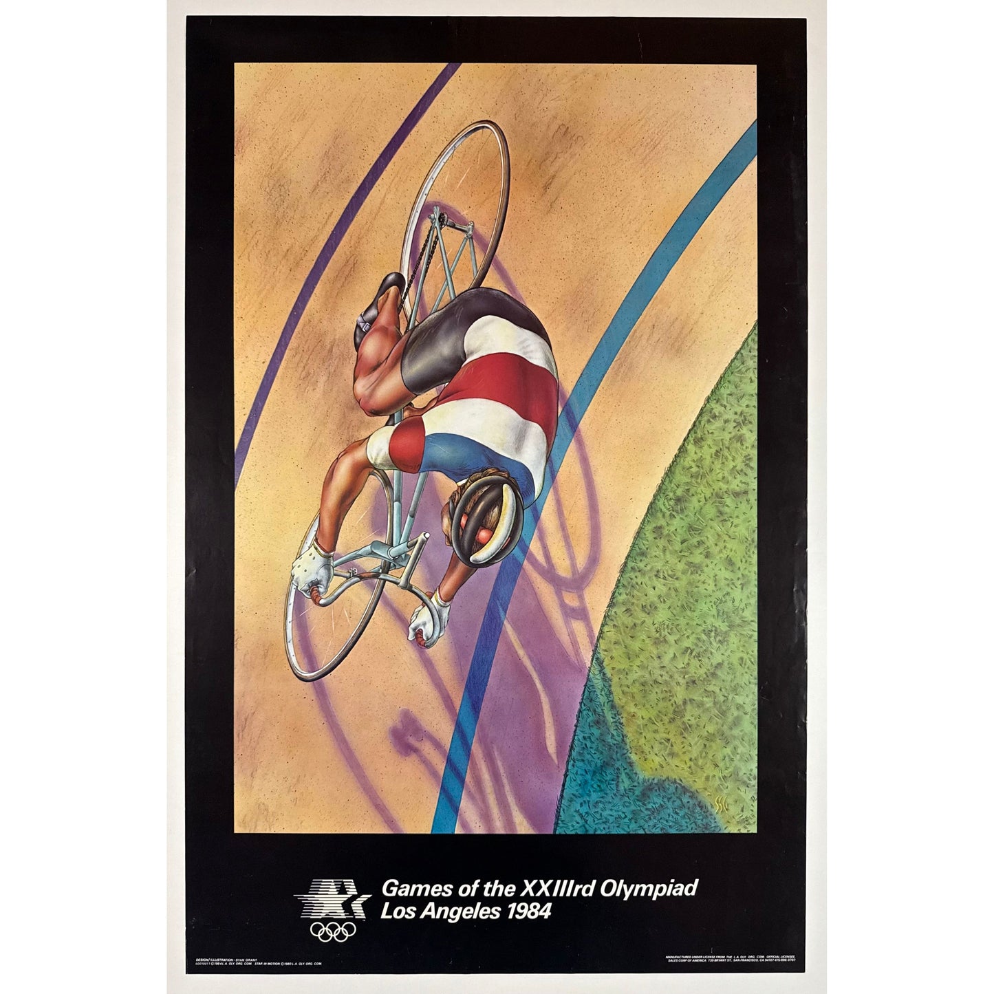 ORIGINAL POSTER - 1980 - LOS ANGELES 1984 OLYMPICS (AERIAL BIKING)