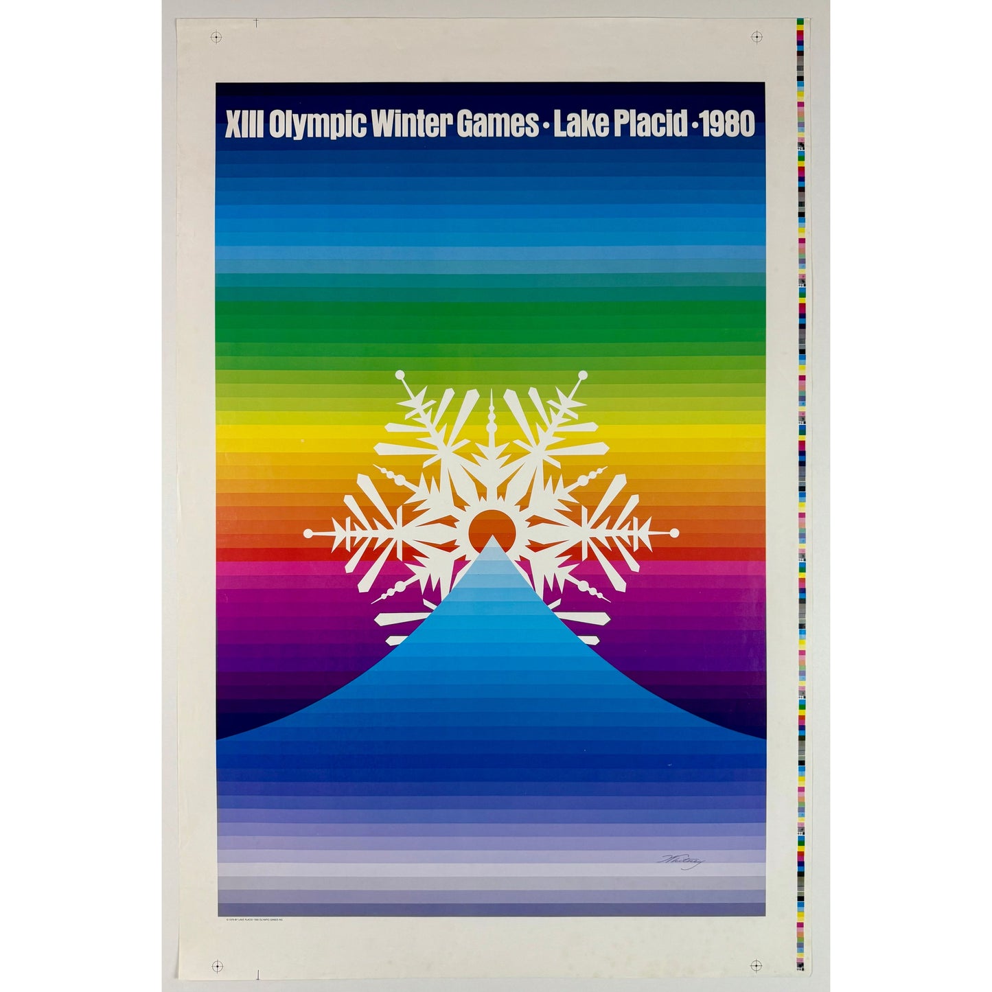 ORIGINAL POSTER - 1979 - LAKE PLACID 1980 XIII OLYMPIC WINTER GAMES (TEST PRINT)