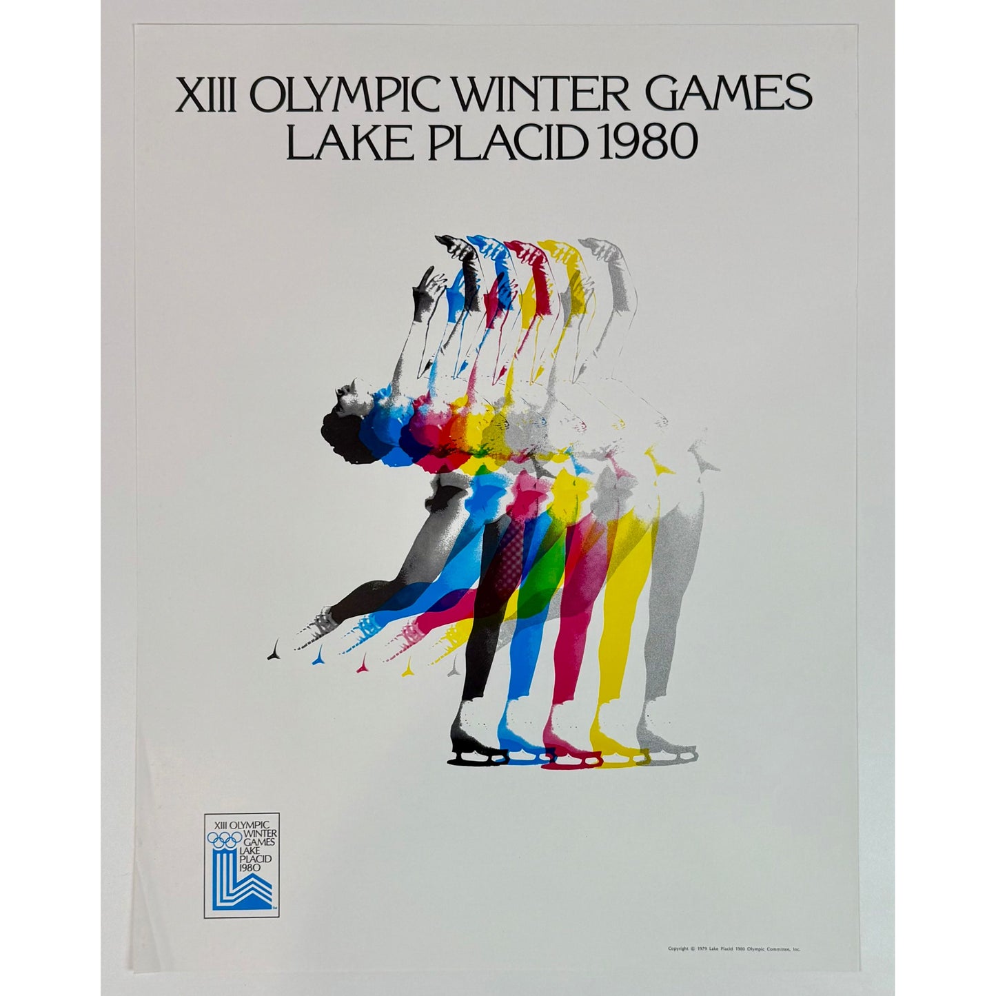 ORIGINAL POSTER - 1979 - OLYMPIC LAKE PLACID 1980 FIGURE SKATING