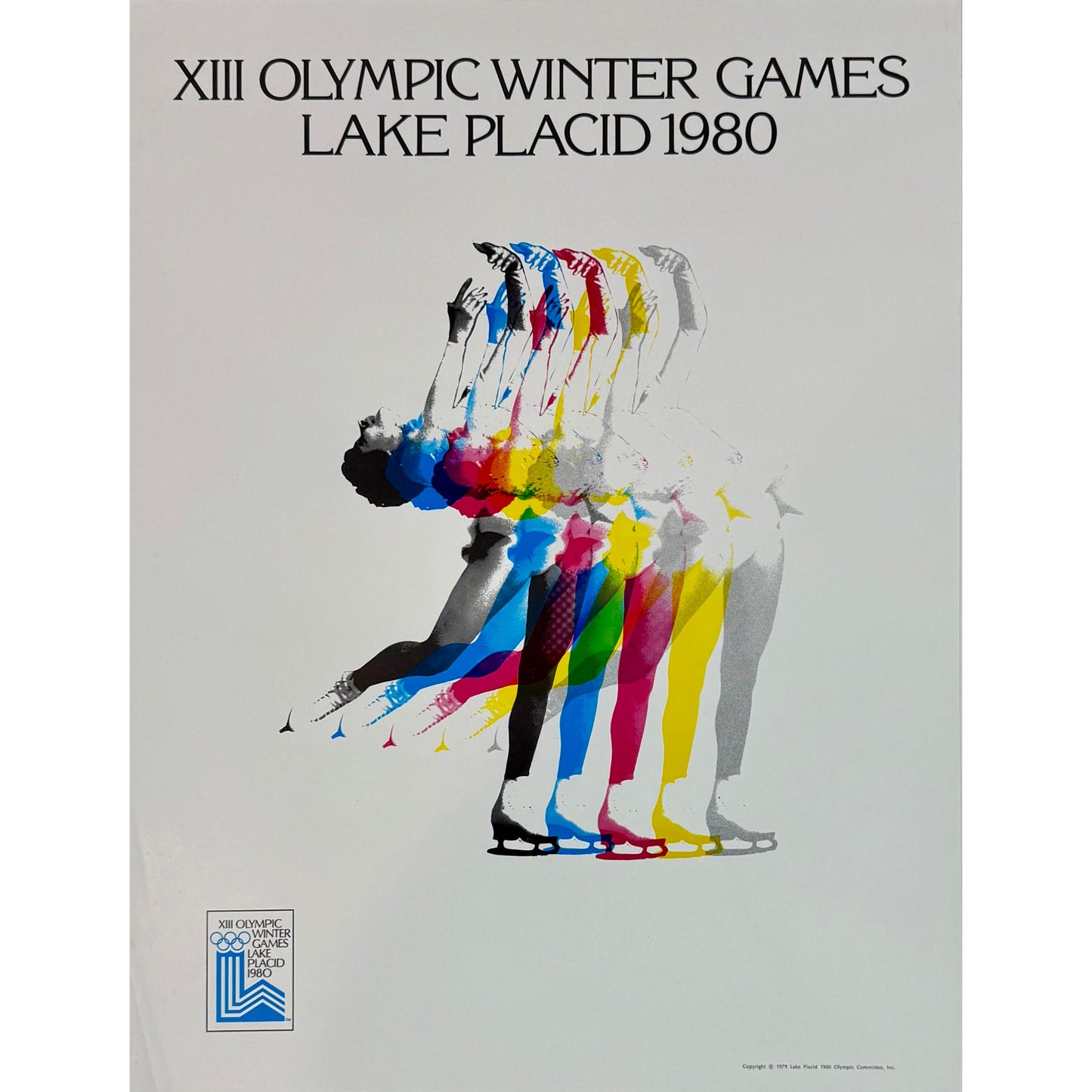 ORIGINAL POSTER - 1979 - OLYMPIC LAKE PLACID 1980 FIGURE SKATING