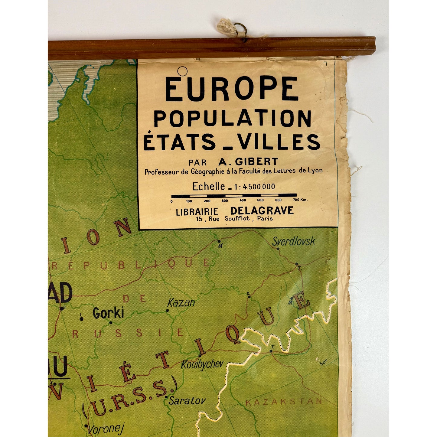 ORIGINAL POSTER - 1920s - SCHOOL MAP / EUROPE - CARTE POLITIQUE No 9 (FRENCH)