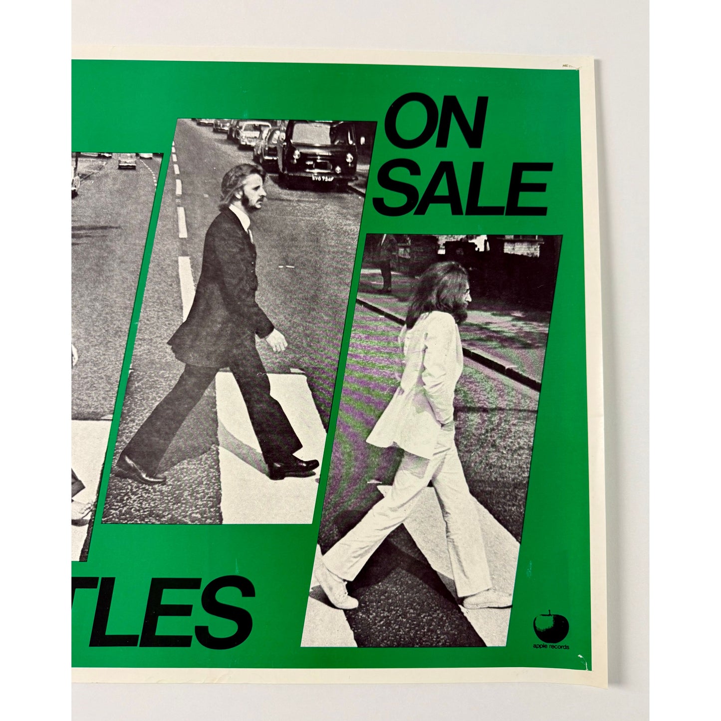 ORIGINAL POSTER - 1973 - THE BEATLES (ABBEY ROAD ALBUM) ON SALE PROMO