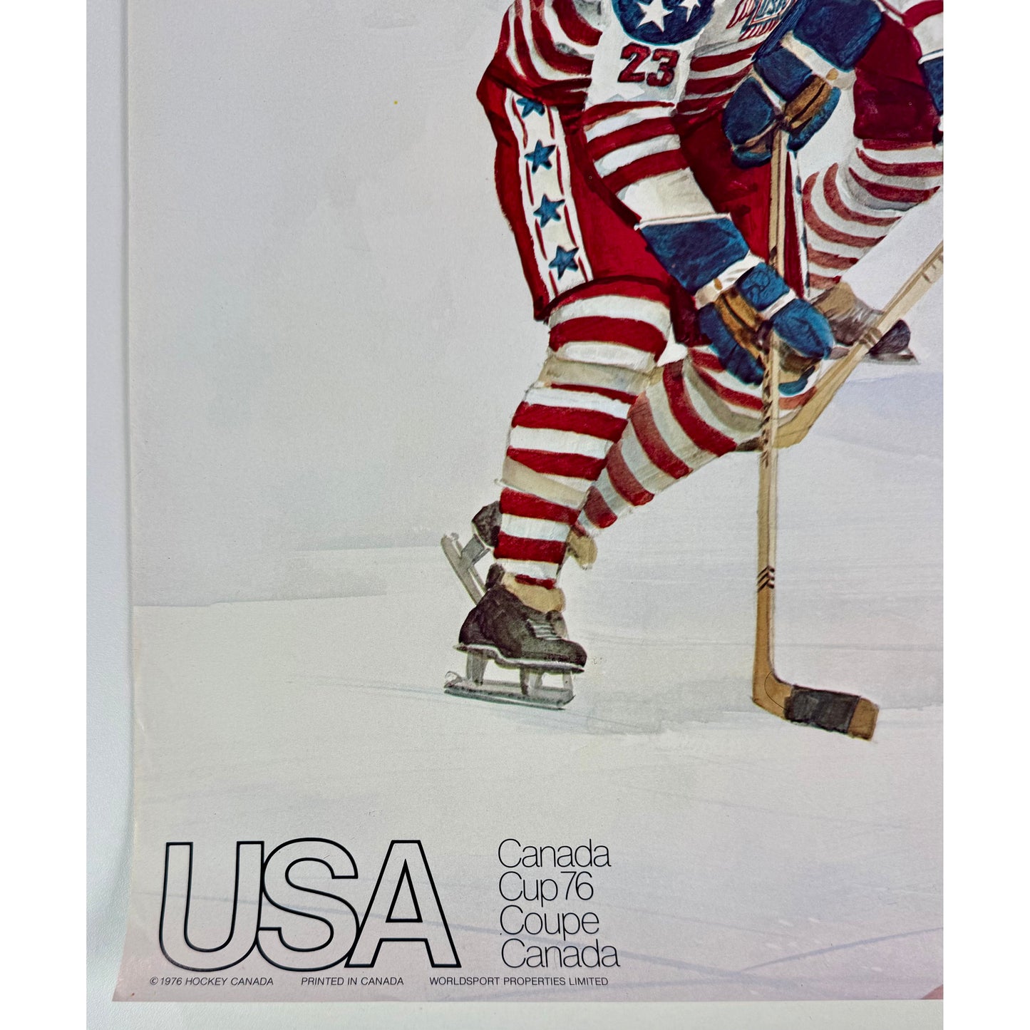ORIGINAL POSTER - 1976 - USA / CANADA CUP HOCKEY 76
