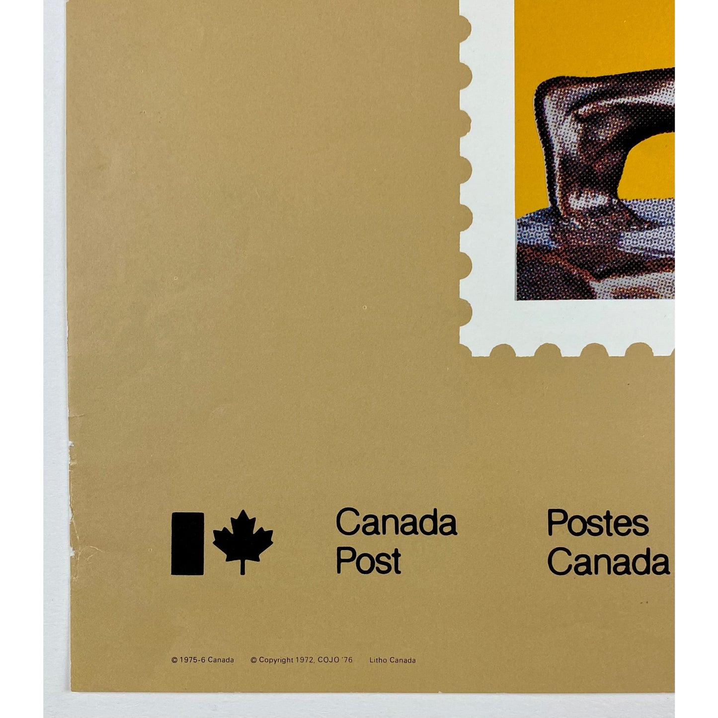 ORIGINAL POSTER - 1972 - CANADA POST / 76 OLYMPICS GAMES (GOLD)