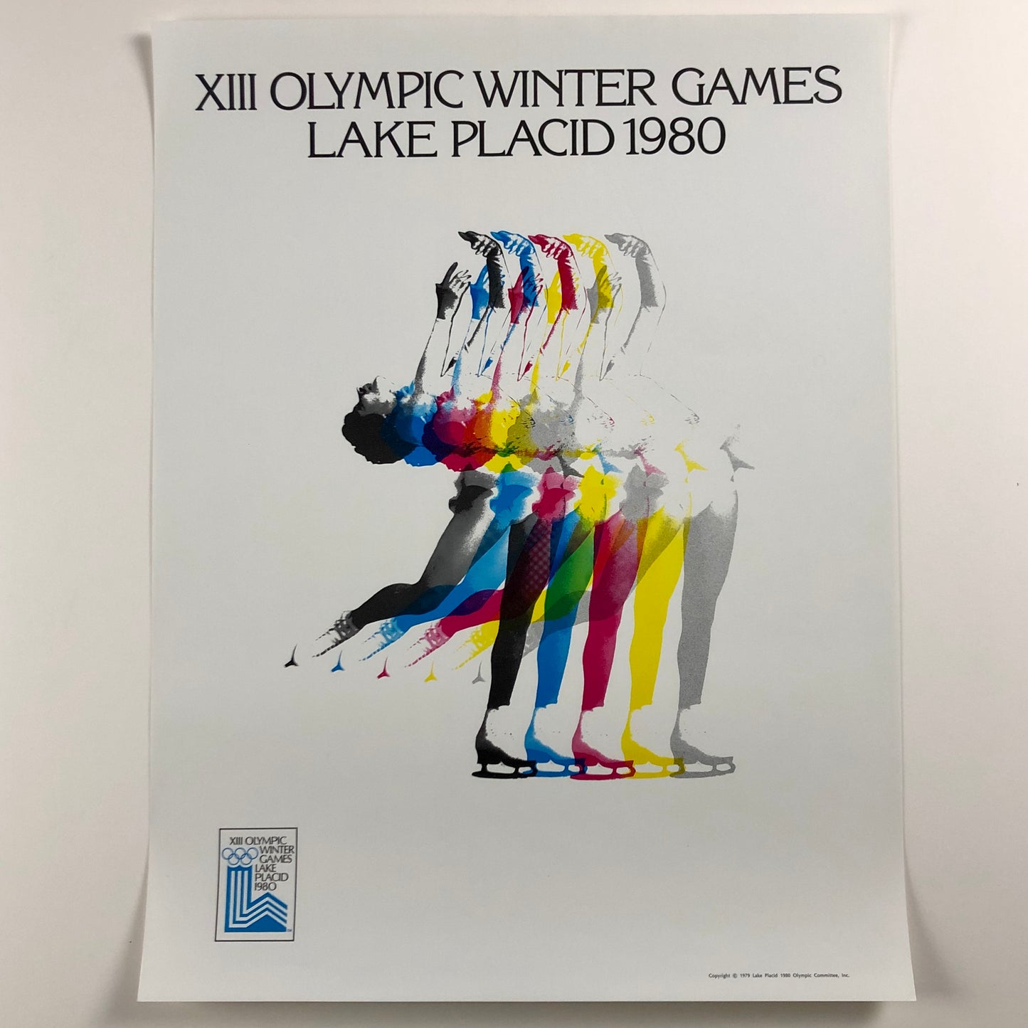 ORIGINAL POSTER - 1979 - OLYMPIC LAKE PLACID 1980 FIGURE SKATING