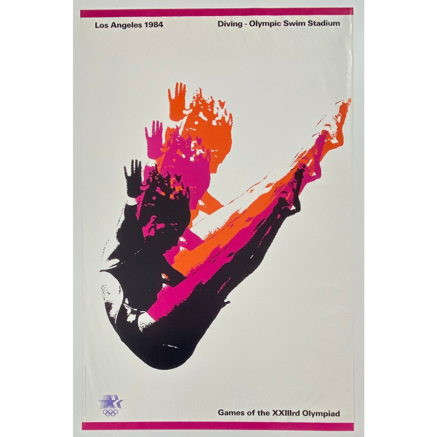 ORIGINAL POSTER - 1984 - XXIIIrd OLYMPIAD LOS ANGELES / DIVING