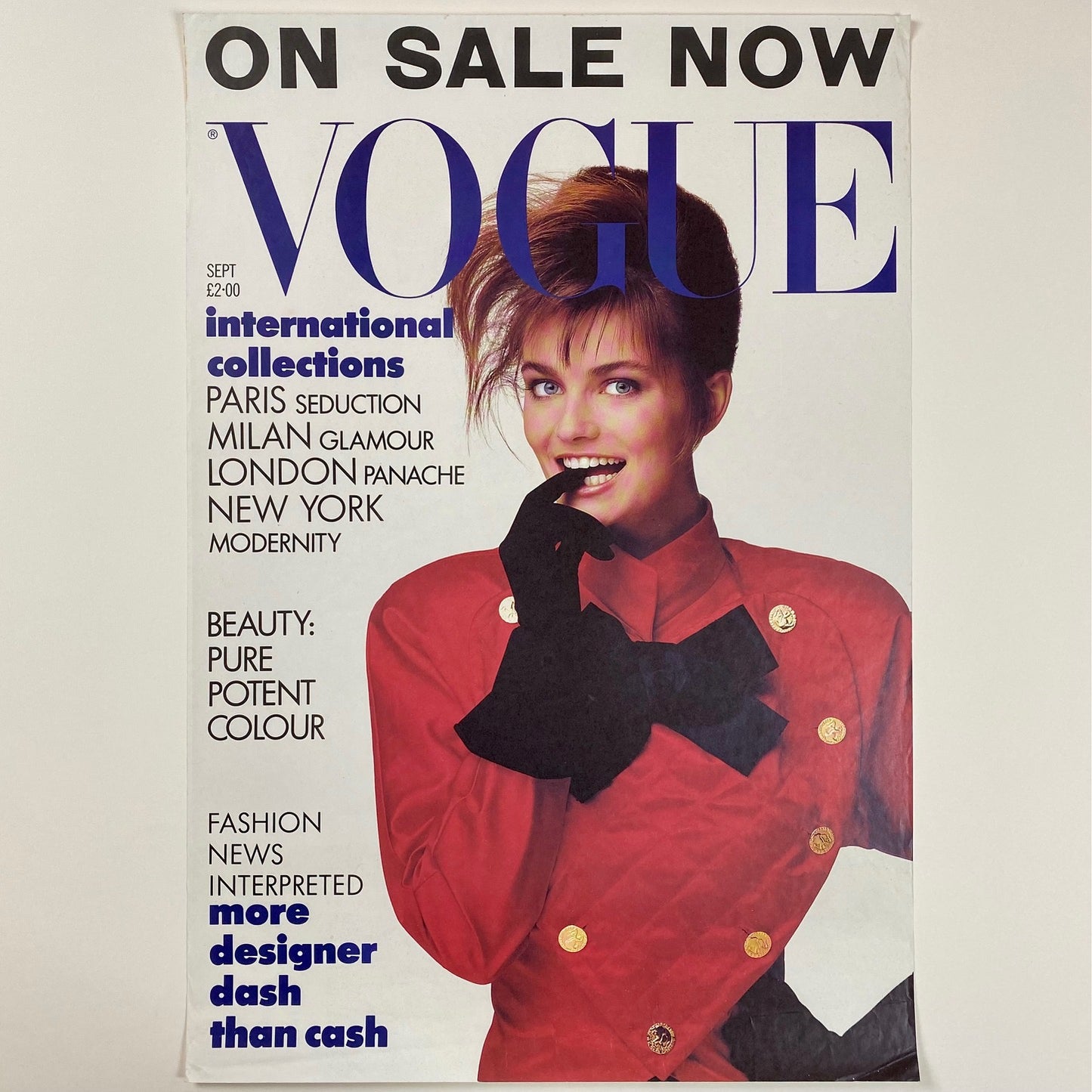 ORIGINAL ADVERTISEMENT POSTER - 1987 - VOGUE SEPTEMBER 1987 (PAULINA PORIZKOVA)