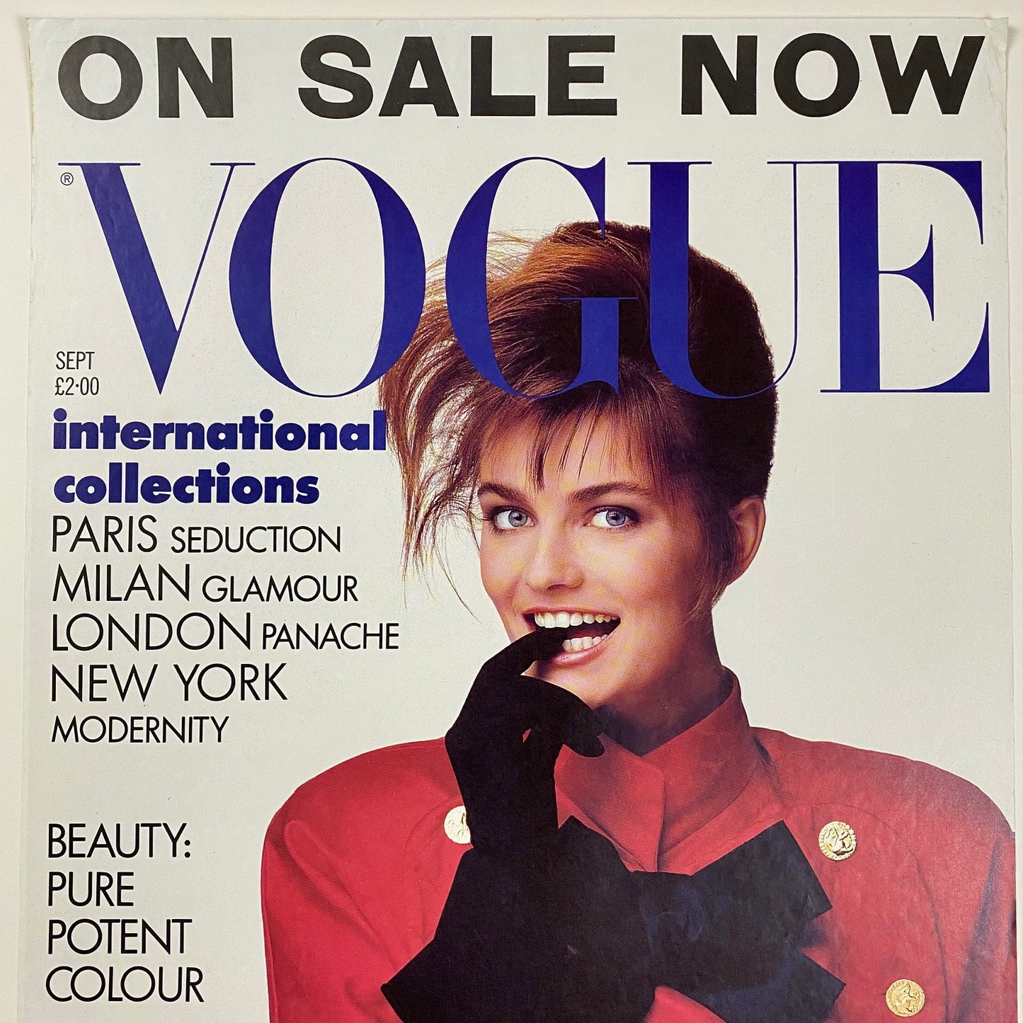 ORIGINAL ADVERTISEMENT POSTER - 1987 - VOGUE SEPTEMBER 1987 (PAULINA PORIZKOVA)