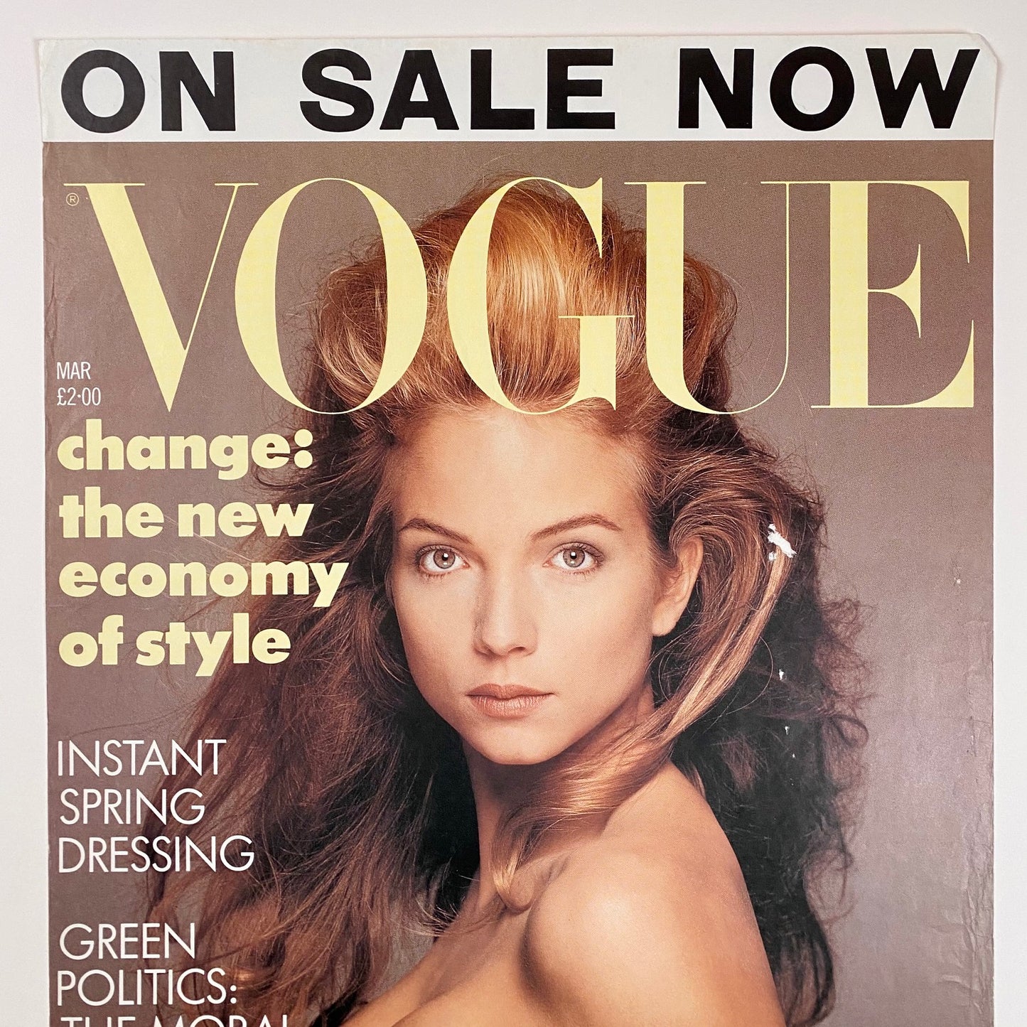 ORIGINAL ADVERTISEMENT POSTER - 1988 - VOGUE MARCH 1988 (RACHEL WILLIAMS)