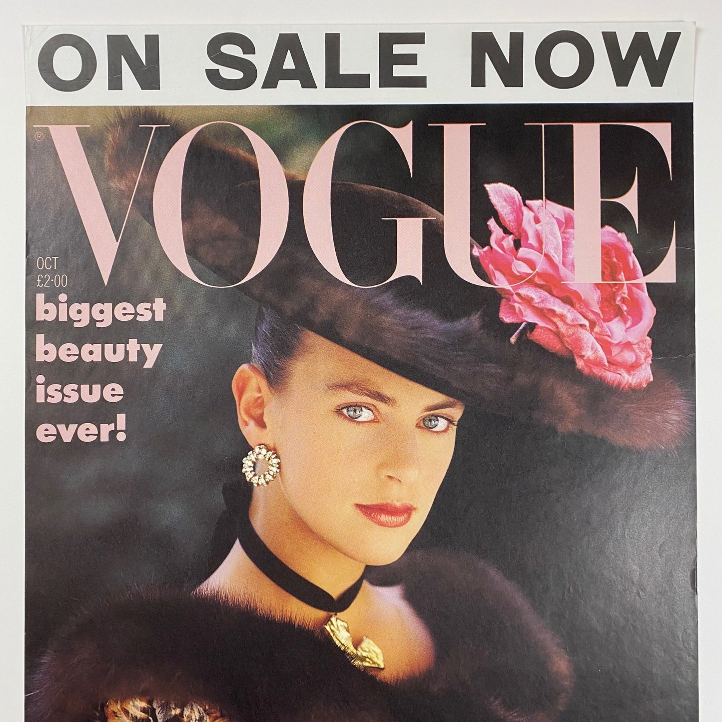 ORIGINAL ADVERTISEMENT POSTER - 1987 - VOGUE OCTOBER '87 (LAETITIA FIRMIN-DIDOT)