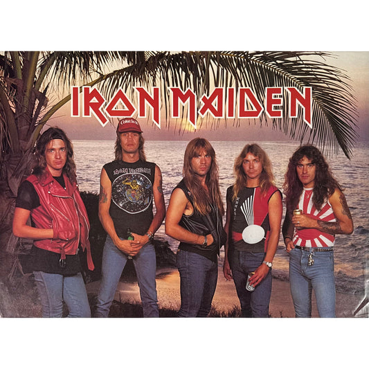 ORIGINAL POSTER - 1984 - IRON MAIDEN (GROUP BEACH)