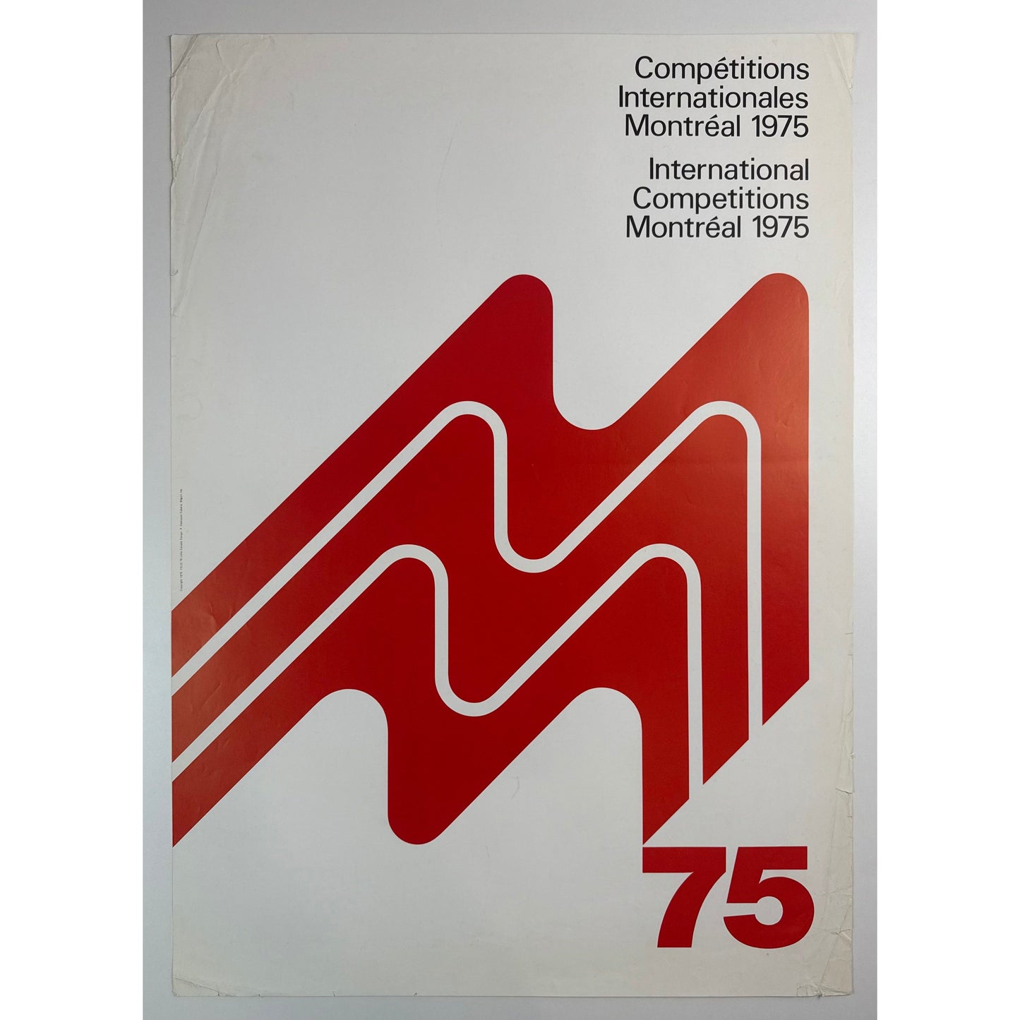 ORIGINAL POSTER - 1975 - INTERNATIONAL COMPETITIONS MONTREAL 1975