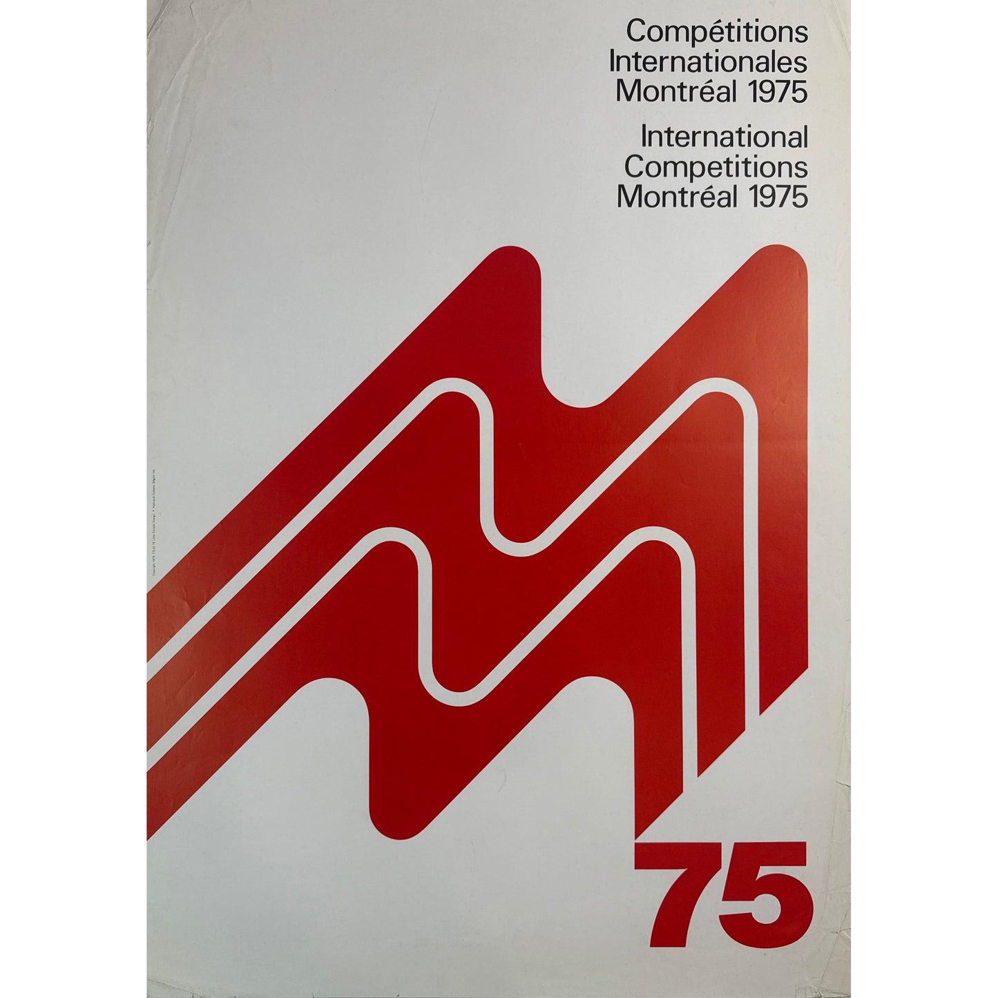 ORIGINAL POSTER - 1975 - INTERNATIONAL COMPETITIONS MONTREAL 1975