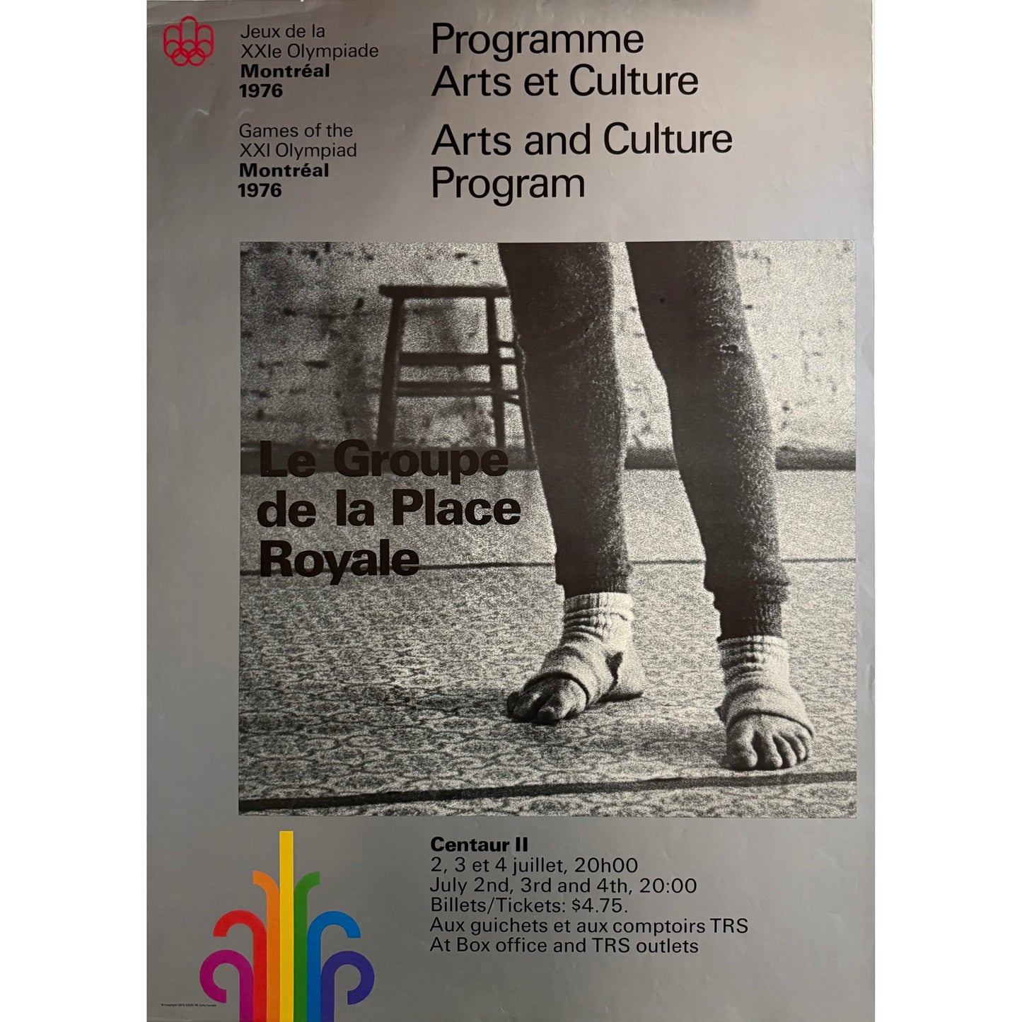 ORIGINAL POSTER - 1972 - ARTS AND CULTURE PROGRAM (LE GROUPE DE LA PLACE ROYALE)
