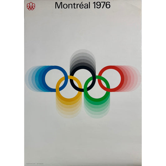 ORIGINAL POSTER - 1972 - 1976 MONTREAL OLYMPICS LOGO (COLOURED RINGS)