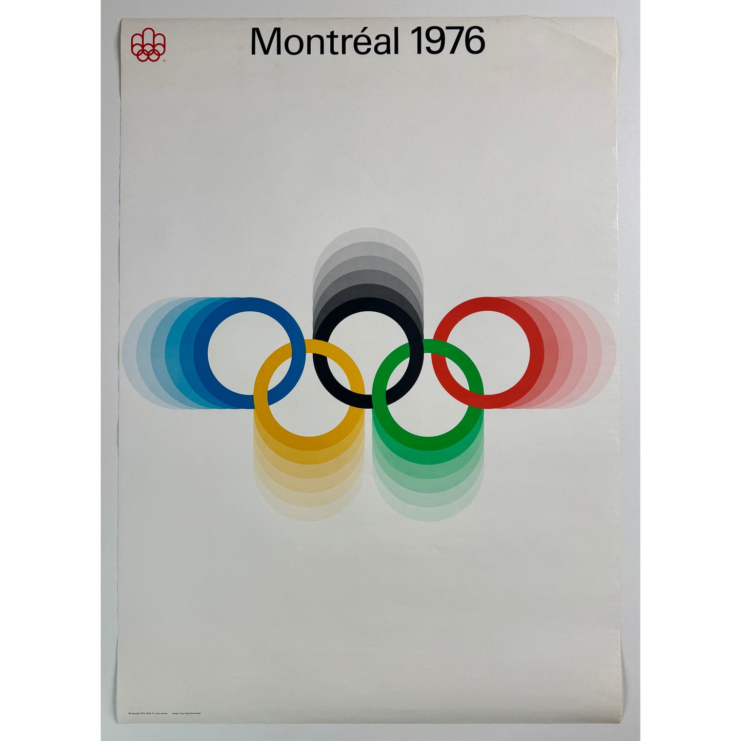 ORIGINAL POSTER - 1972 - 1976 MONTREAL OLYMPICS LOGO (COLOURED RINGS)