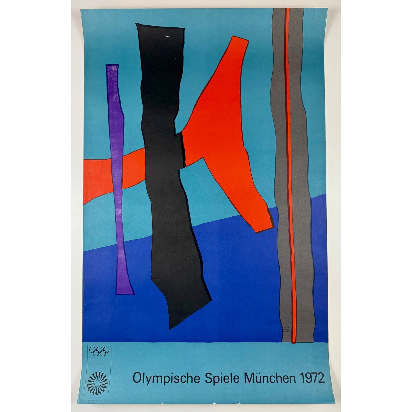 ORIGINAL POSTER - 1972 - OLYMPISCHE SPIELE MUNCHEN 1972 (ABSTRACT COMPOSITION)