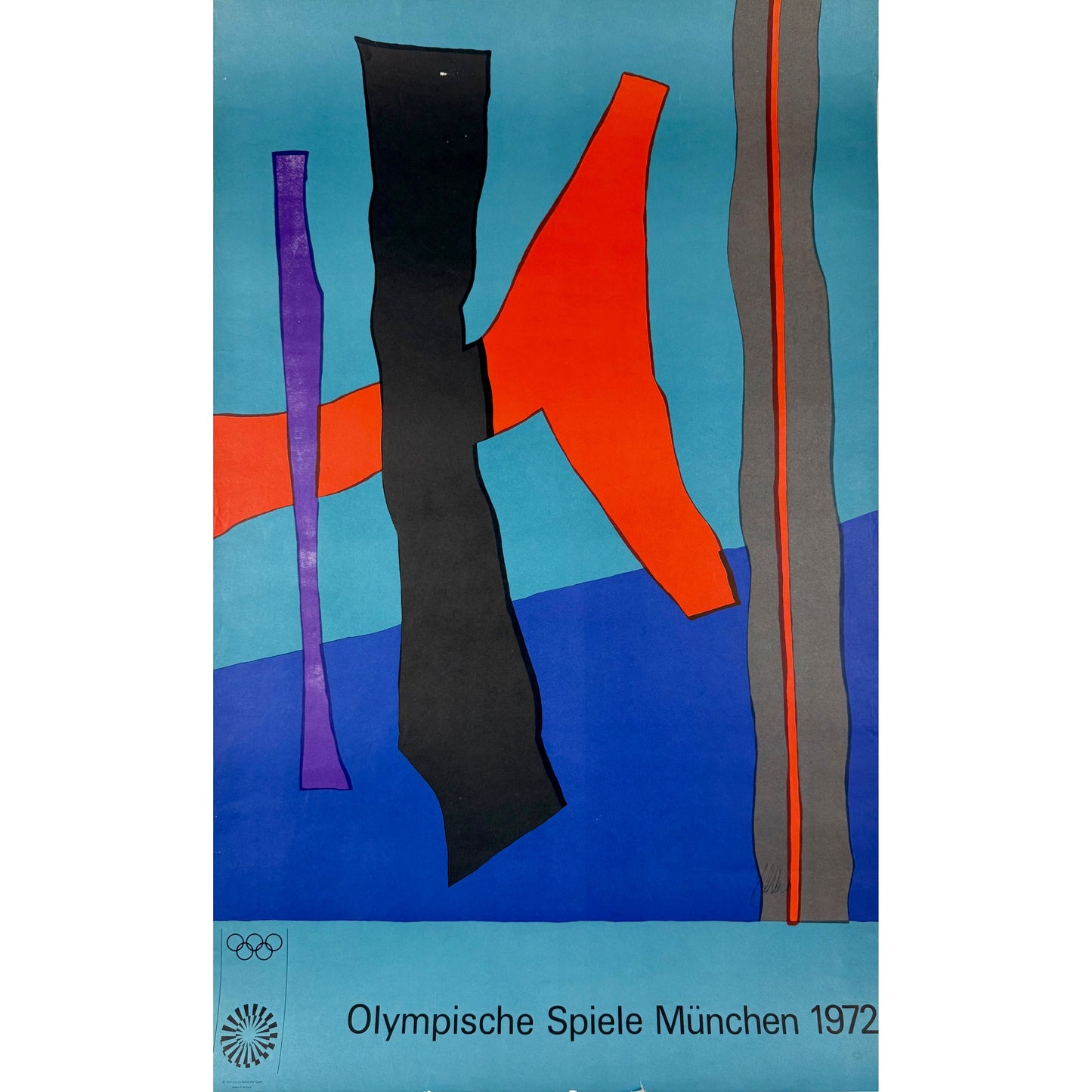 ORIGINAL POSTER - 1972 - OLYMPISCHE SPIELE MUNCHEN 1972 (ABSTRACT COMPOSITION)