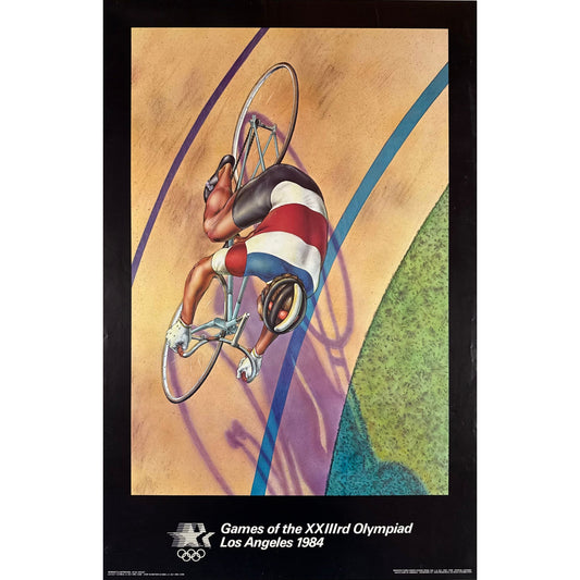 ORIGINAL POSTER - 1980 - LOS ANGELES 1984 OLYMPICS (AERIAL BIKING)