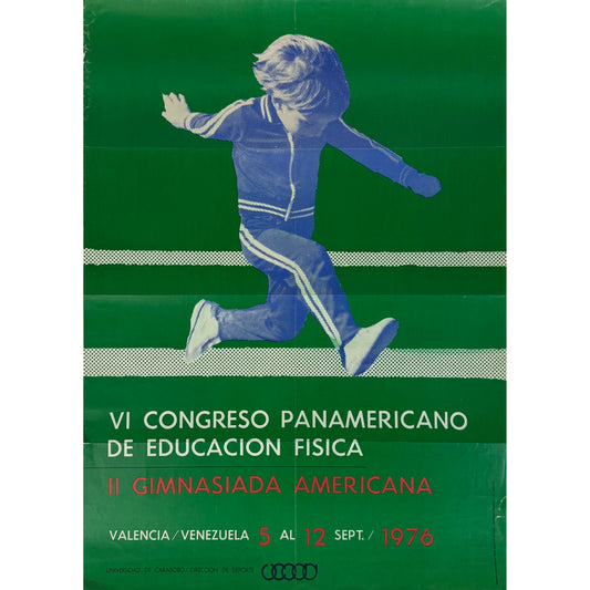 ORIGINAL POSTER - 1976 - CONGRESO PANAMERICANO DE EDUCACION FISICA