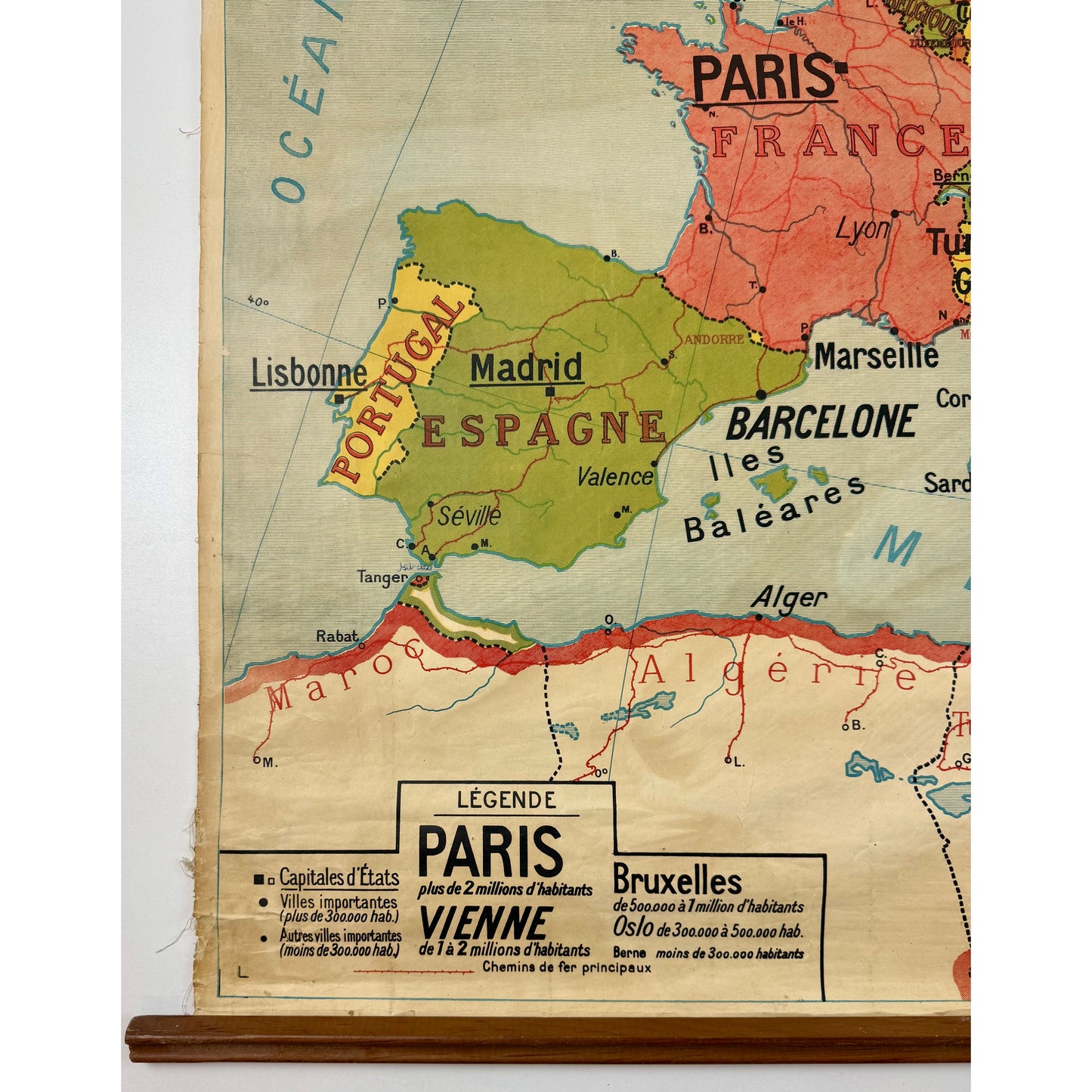 ORIGINAL POSTER - 1920s - SCHOOL MAP / EUROPE - CARTE POLITIQUE No 9 (FRENCH)
