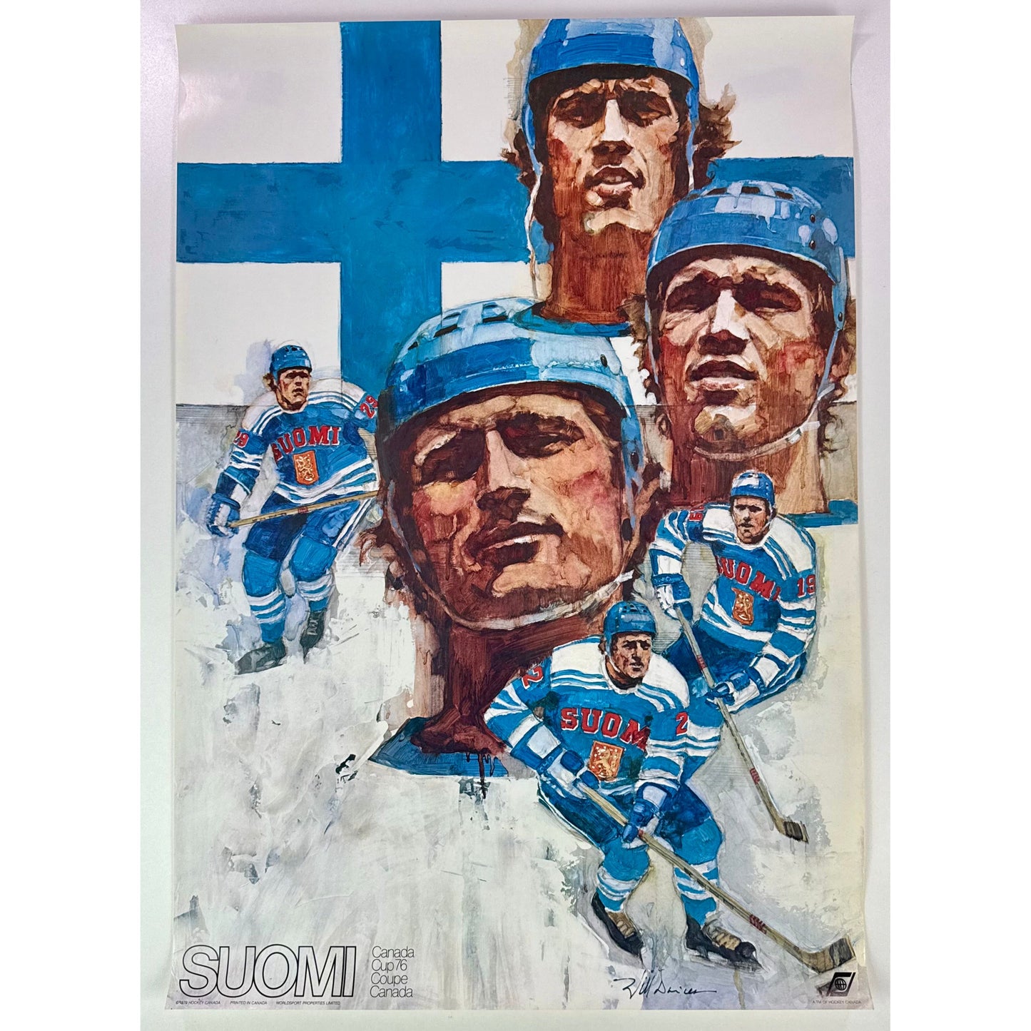ORIGINAL POSTER - 1976 - SUOMI / CANADA CUP HOCKEY 76
