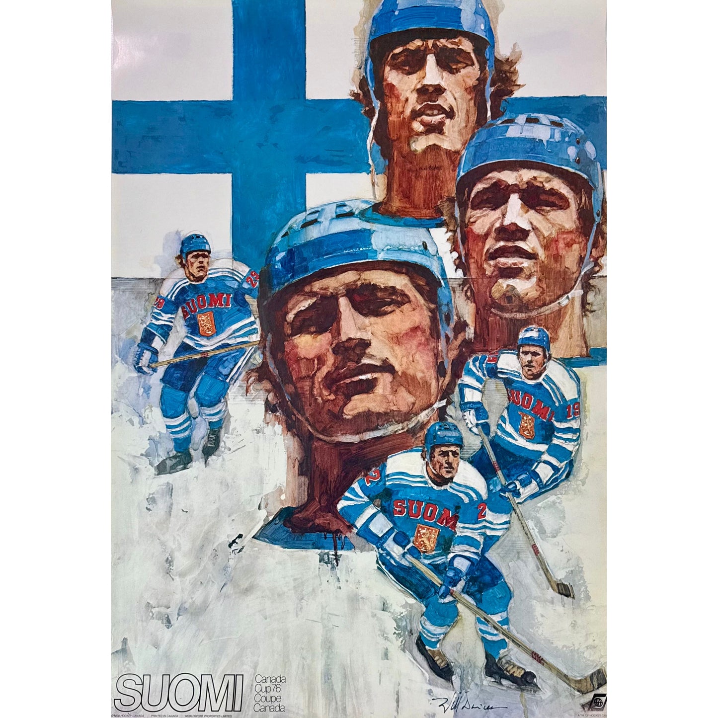 ORIGINAL POSTER - 1976 - SUOMI / CANADA CUP HOCKEY 76