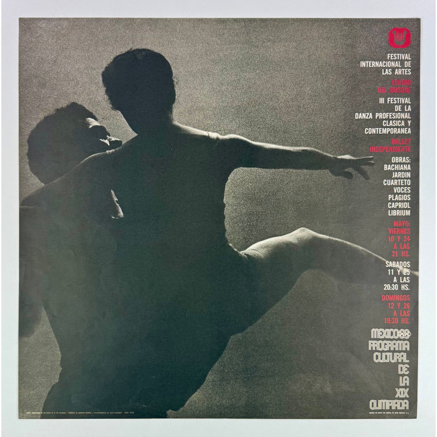 ORIGINAL POSTER – 1968 – FESTIVAL INTERNACIONAL DE LAS ARTES (BALLET)