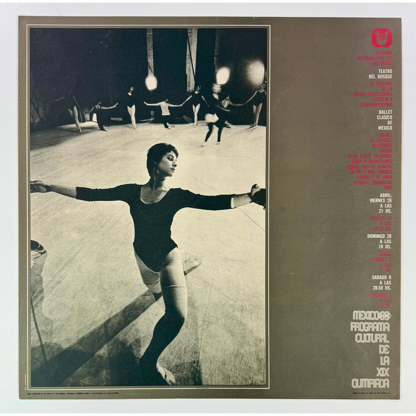 ORIGINAL POSTER – 1968 – FESTIVAL INTERNACIONAL DE LAS ARTES (DANCE SERIES)