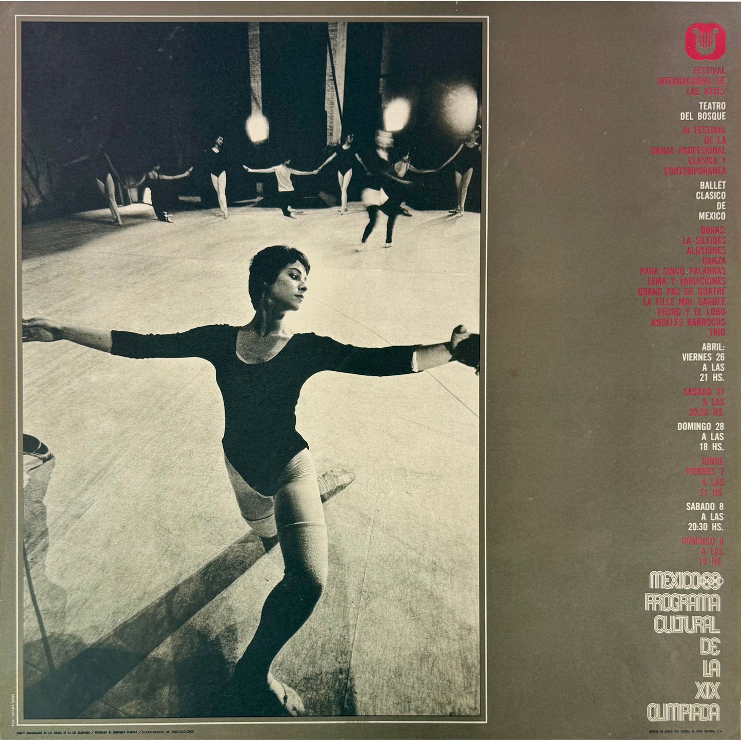 ORIGINAL POSTER – 1968 – FESTIVAL INTERNACIONAL DE LAS ARTES (DANCE SERIES)