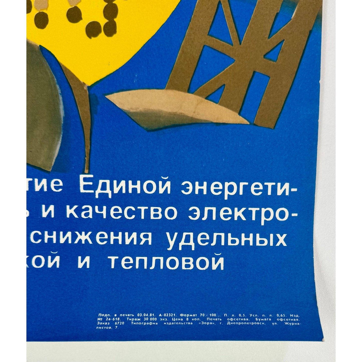 ORIGINAL POSTER - 1981 - SOVIET ENERGY PLAN (XXVI CONGRESS)