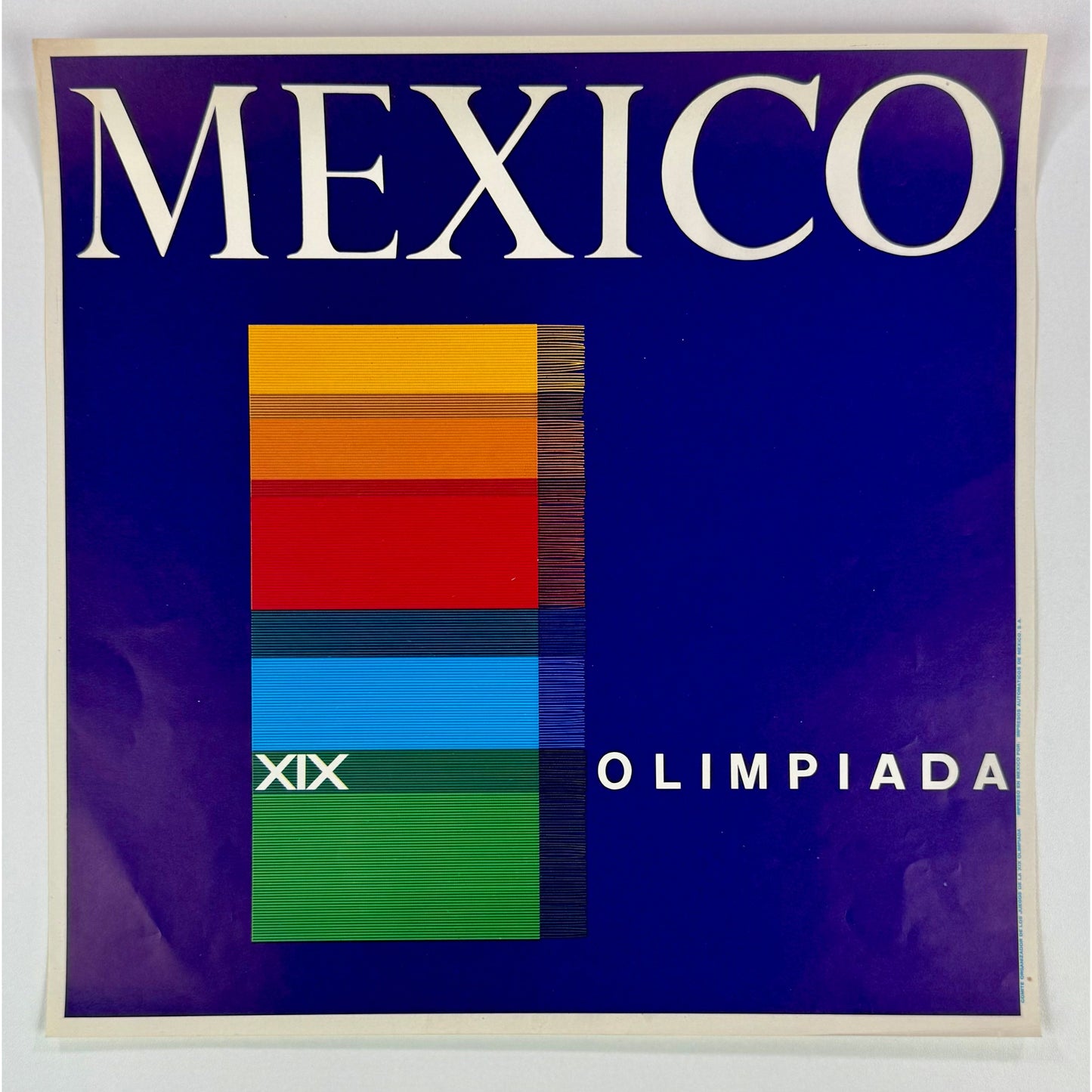 ORIGINAL POSTER – 1968 – MEXICO 68 – MEXICO XIX OLIMPIADA