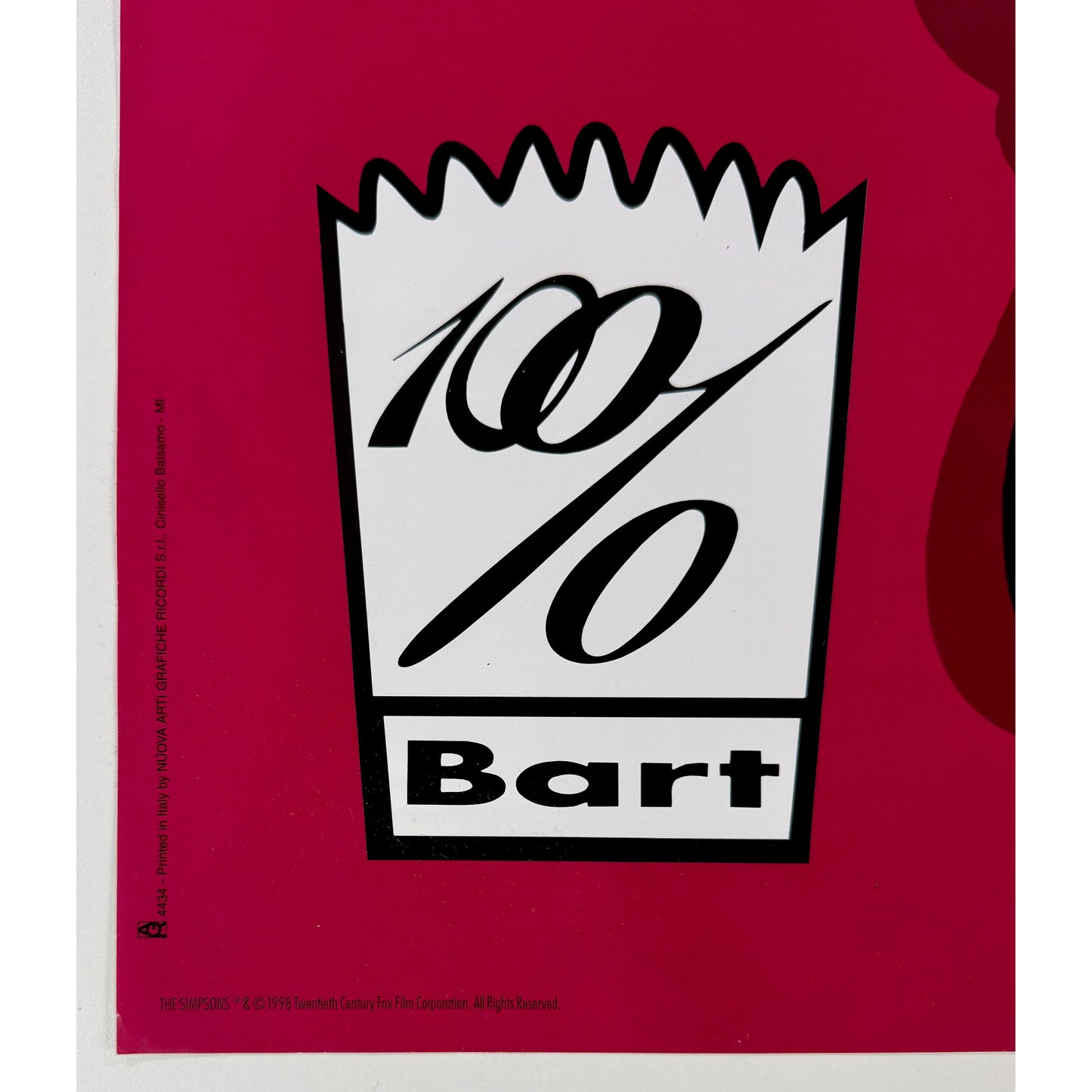 ORIGINAL POSTER – 1998 – THE SIMPSONS “10% BART” (NUDE VERSION)
