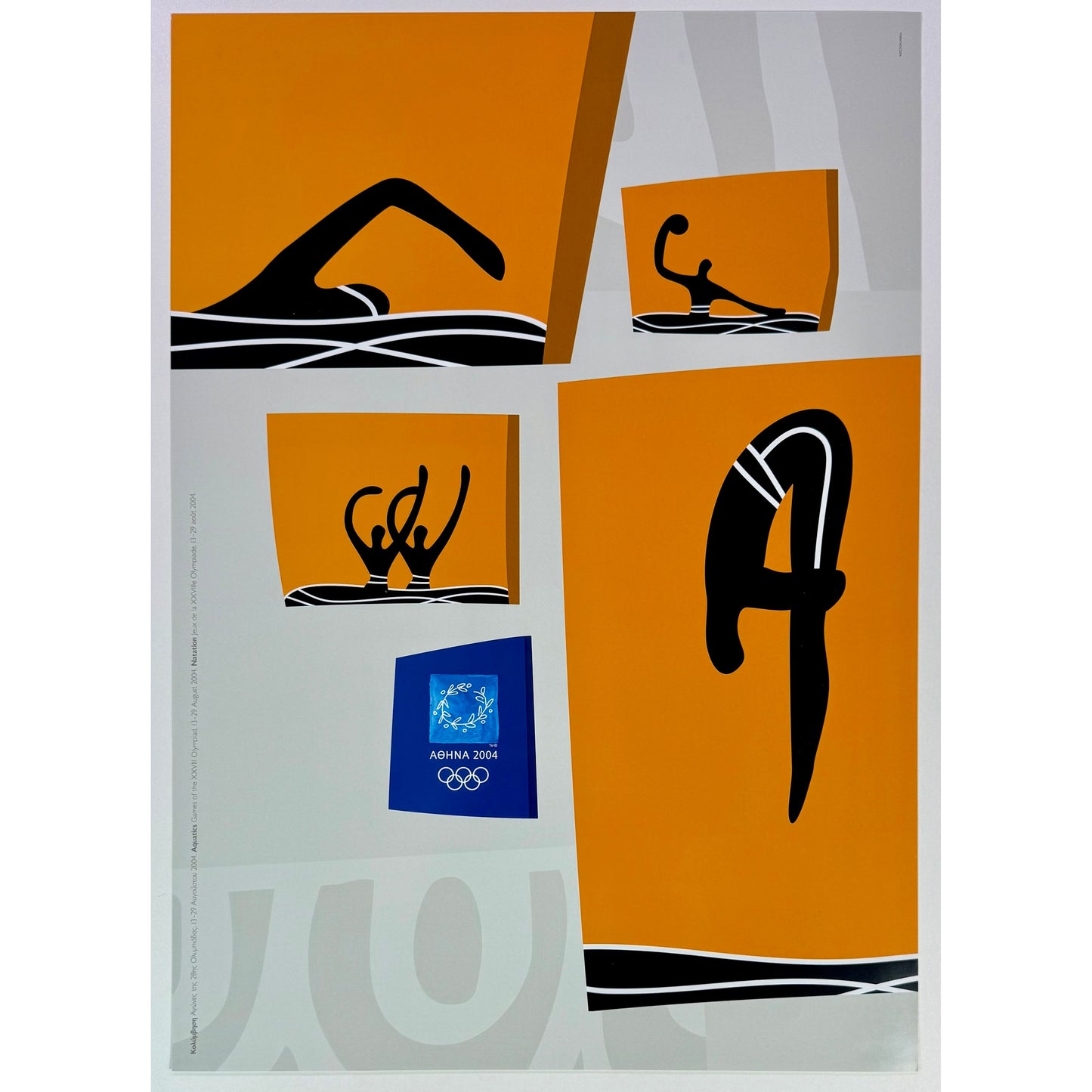 ORIGINAL POSTER – 2004 – ATHENS OLYMPICS “AQUATICS / SWIMMING”