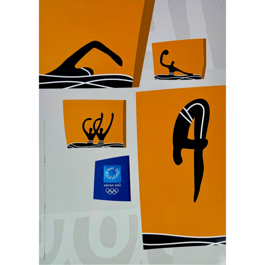 ORIGINAL POSTER – 2004 – ATHENS OLYMPICS “AQUATICS / SWIMMING”