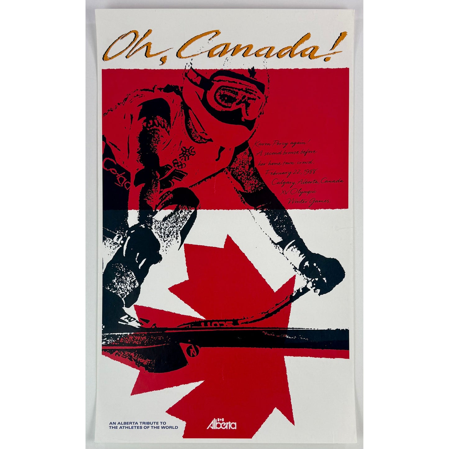 ORIGINAL POSTER - 1988 - CALGARY WINTER OLYMPIC - CANADA (KAREN PERCY)