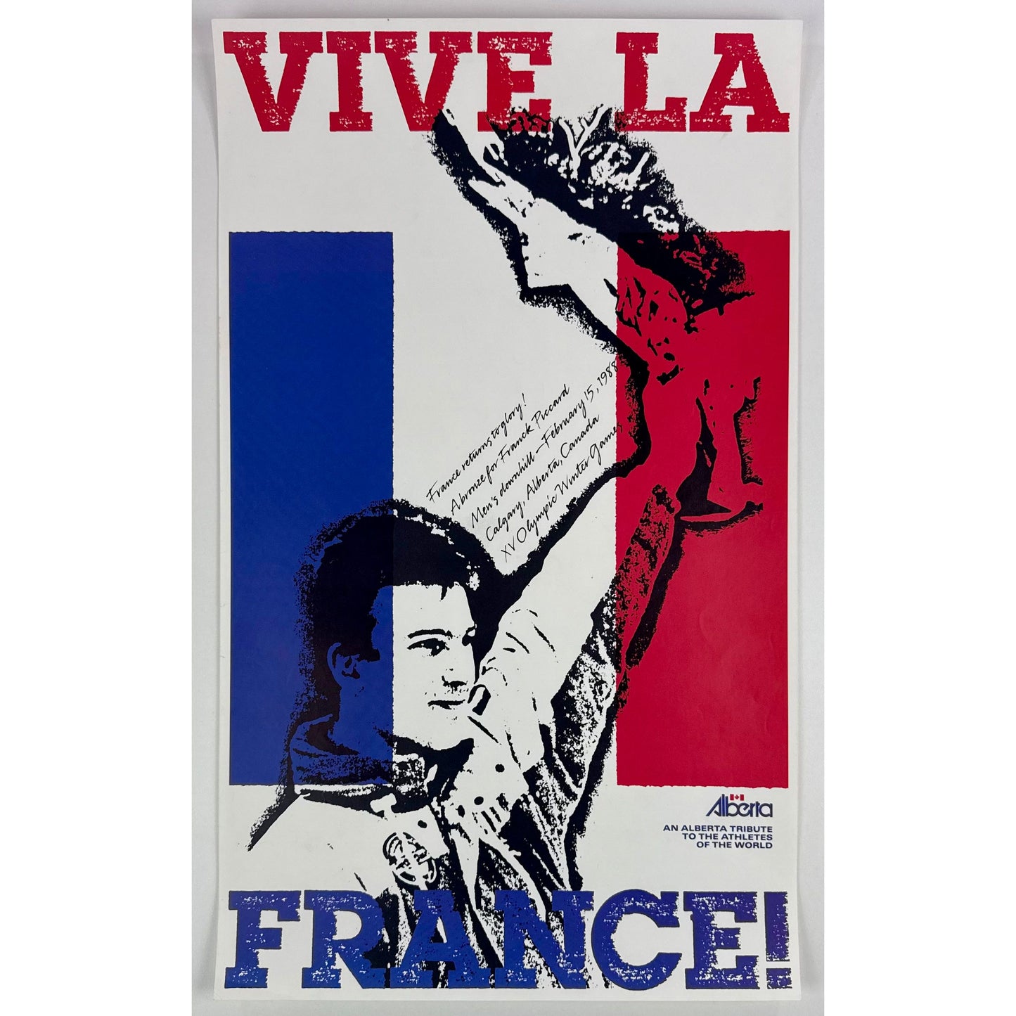 ORIGINAL POSTER - 1988 - CALGARY WINTER OLYMPIC - FRANCE (FRANK PICCARD)