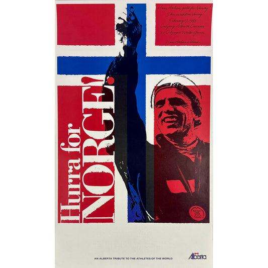 ORIGINAL POSTER - 1988 - CALGARY WINTER OLYMPIC - NORWAY (HANS AALIEN)