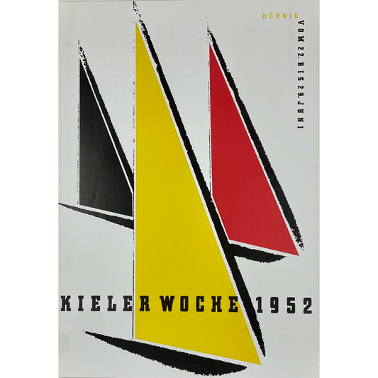 ORIGINAL POSTER - 1952 - THE KIEL WEEK SAILING REGATTA 1952