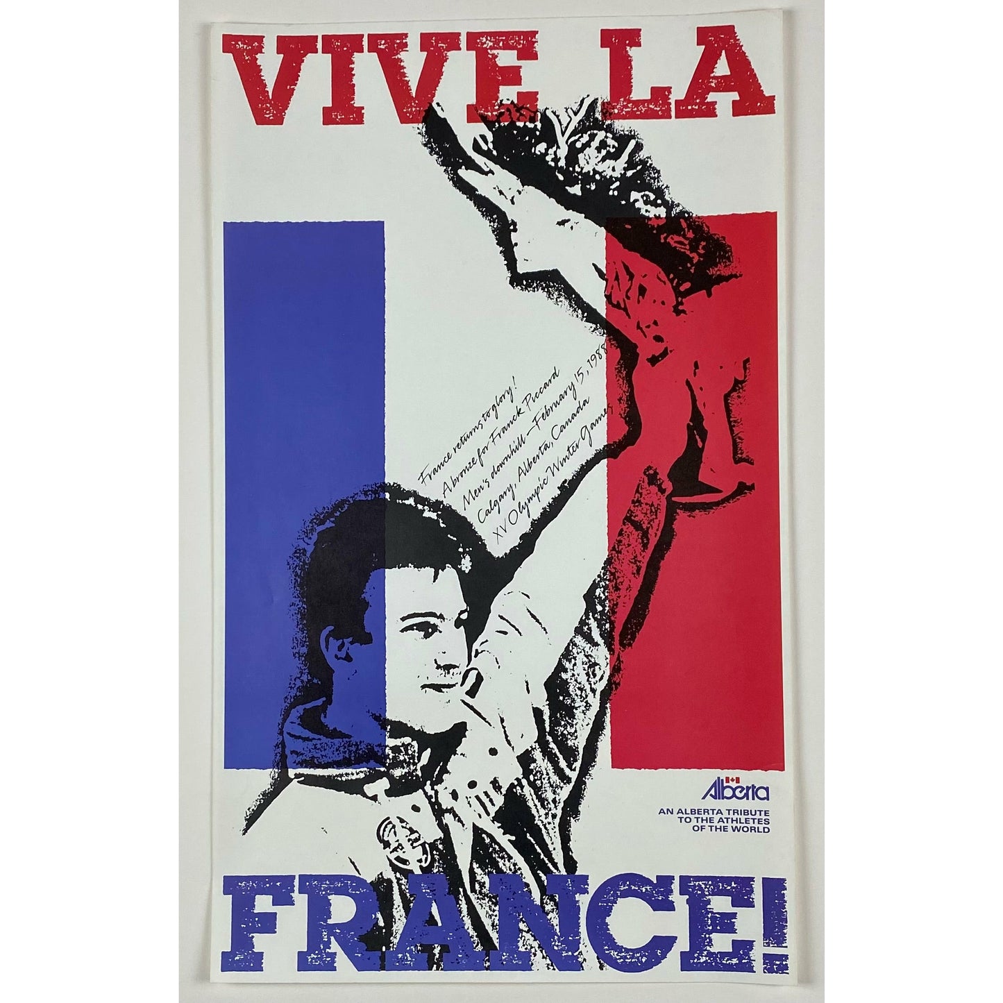 ORIGINAL POSTER - 1988 - CALGARY WINTER OLYMPIC FRANCE SKIING (PICCARD)