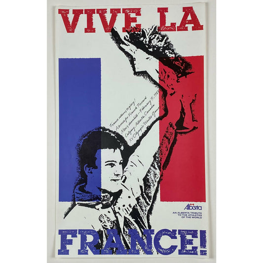 ORIGINAL POSTER - 1988 - CALGARY WINTER OLYMPIC FRANCE SKIING (PICCARD)